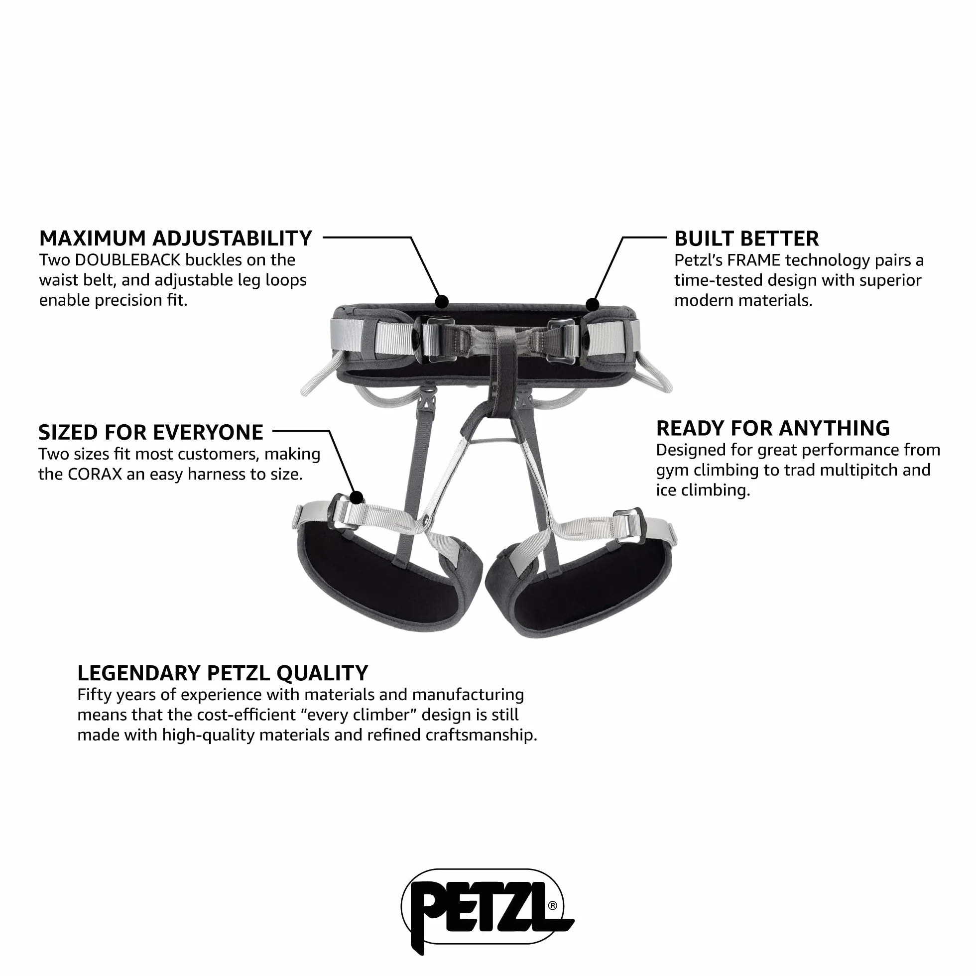 Petzl Corax ARNES Unisex adulto (Pack de 1)
