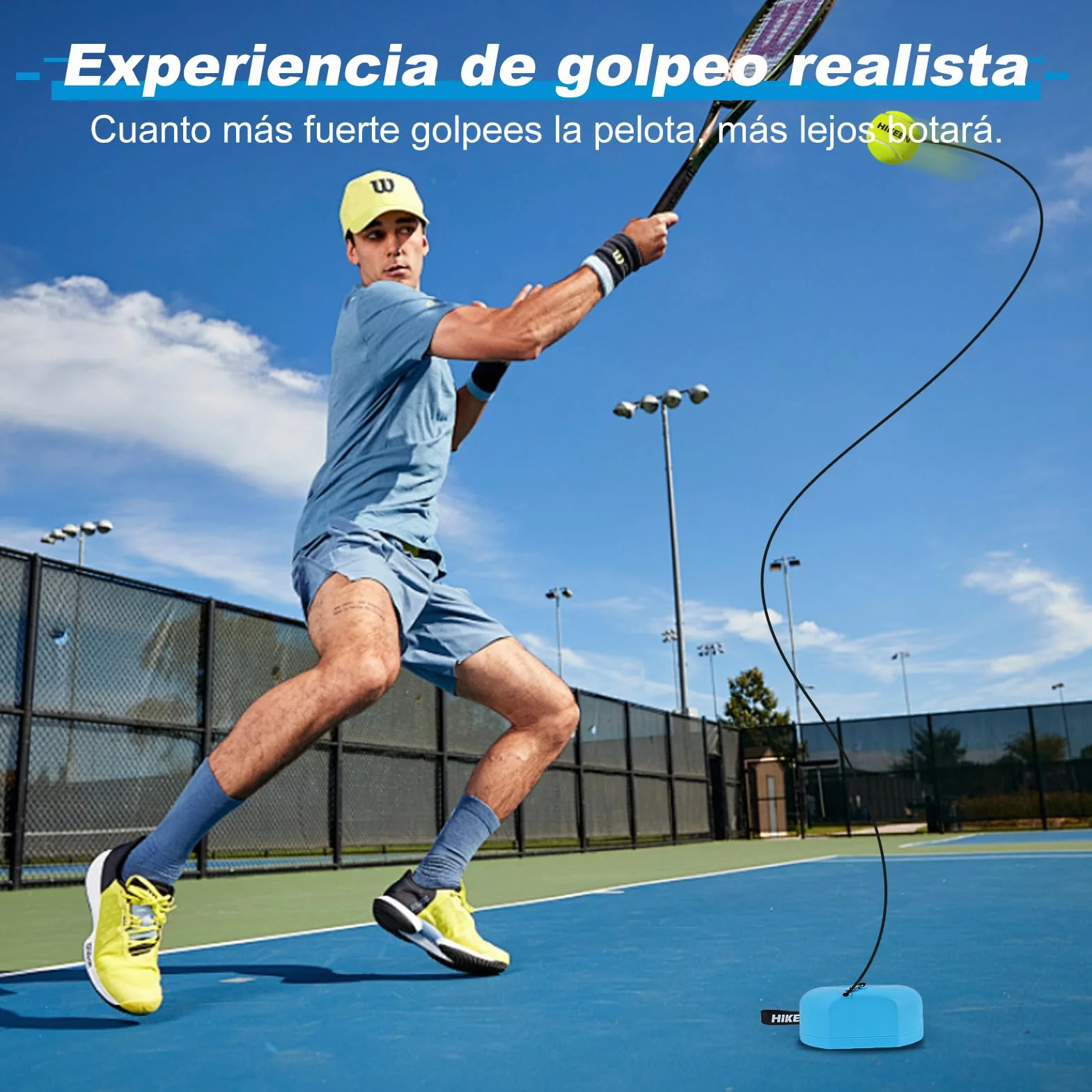 BOOSTEADY Juego de Entrenamiento de Tenis Individual Portátil con 3 Pelotas de Cuerda Altamente Elásticas, Entrenamiento Tenis Equipo para Niños Adultos