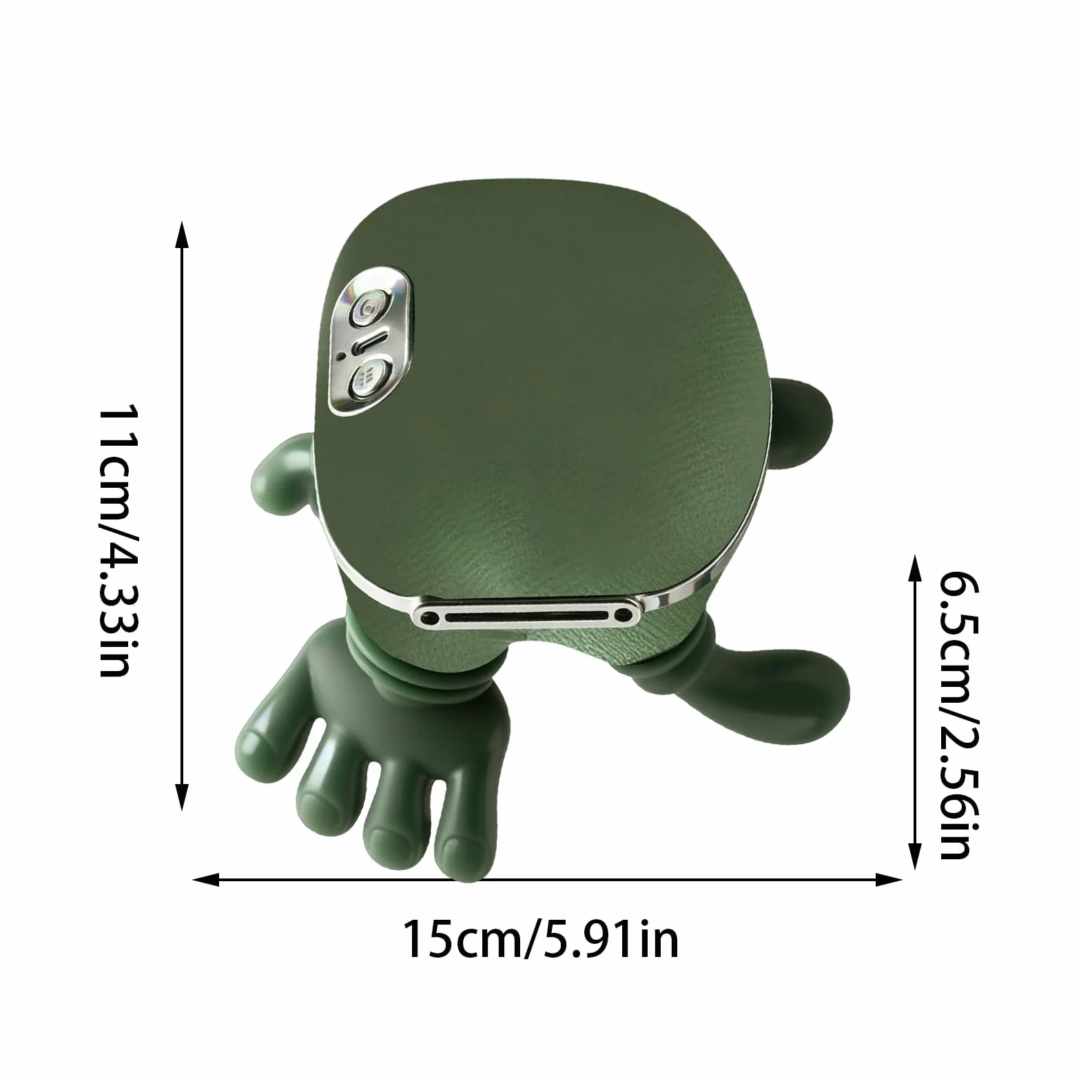 Masajeador Cervical y Espalda con Manos Portátil 4D Calor 3 Niveles Masaje 15x11x6,5cm