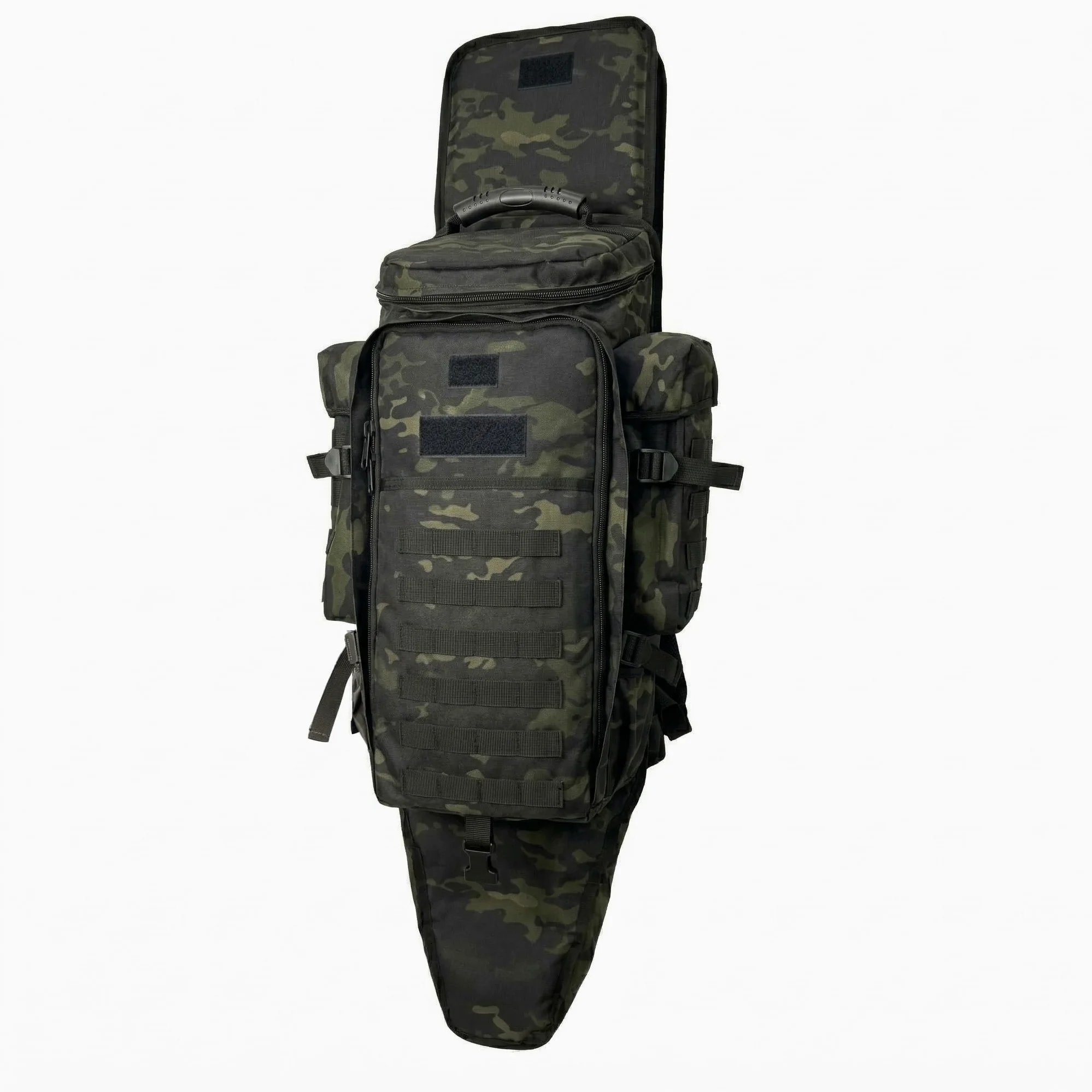 Alephnull Mochila táctica para Rifle Bolsa telescópica Doble para Armas 86-112 cm Funda Impermeable para Rifle Compatible con MOLLE para Caza, Tiro, Pesca, Senderismo, Trekking y Acampada