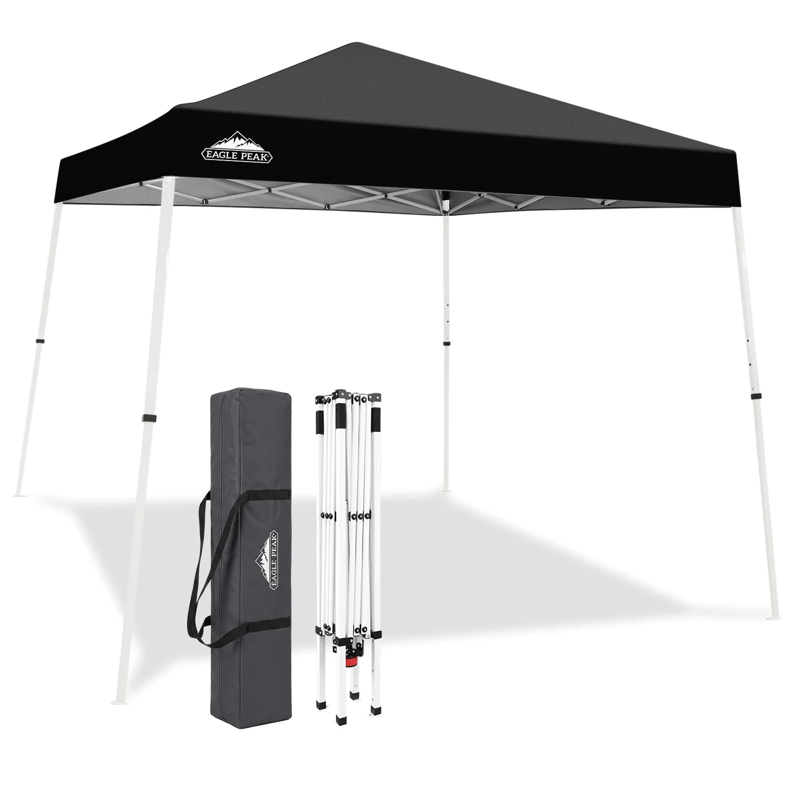 EAGLE PEAK Tienda de campaña desplegable con Patas inclinadas de 3 m x 3 m, toldo instantáneo para Exteriores, fácil instalación, Refugio Plegable, Color Negro