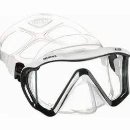 Mares I3 Sunshine - Máscara de Buceo con Amplio Campo de visión, para Adulto, Talla única, Color Negro y Blanco y Transparente