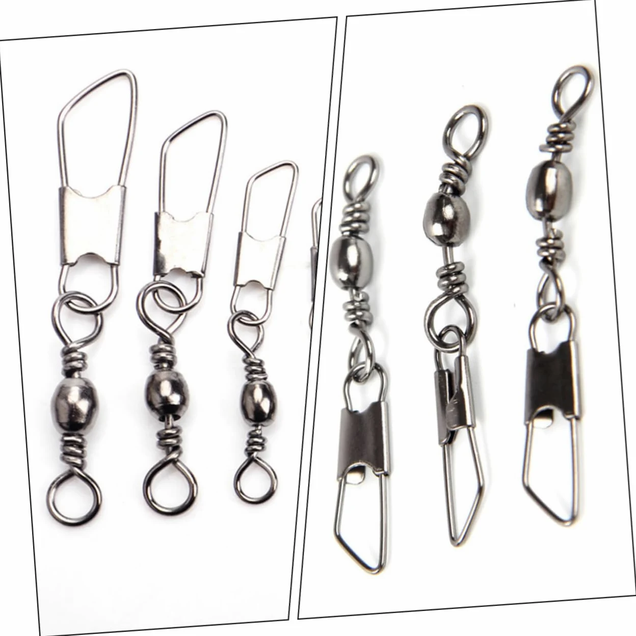 POPETPOP Anzuelos De Pesca con Anilla De Ocho Caracteres Anzuelos para Pesca Rodamientos De Bolas Eslabones Giratorios A Presión Conector De Pesca Anillos Partidos De Pesca Conector