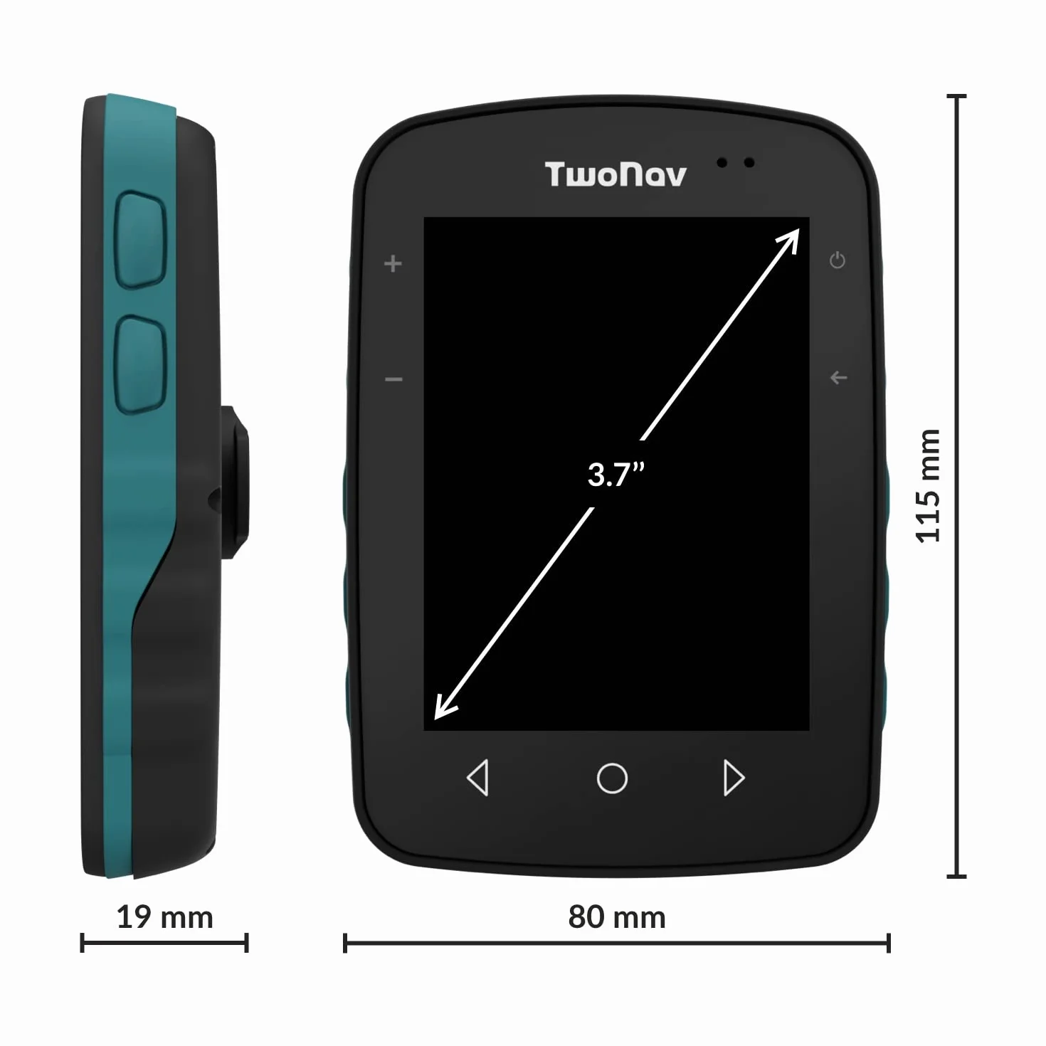 GPS Terra + Mapa España Topo - Multideporte Bicicleta Ciclismo BTT Senderismo Trekking/Compacto y Ligero / 3 Botones Frontales/Pantalla 3.7" / Autonomía 15 h/Memoria 32 GB/Mapa Topo Incluido