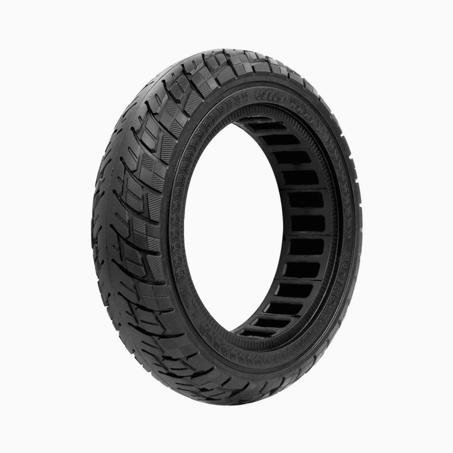 Neumático sólido delantero y trasero for patinete eléctrico Xiaomi, 4 neumáticos Pro de 10 pulgadas, 60/70-7.0, todoterreno, diseño panal rueda de scooter de goma maciza