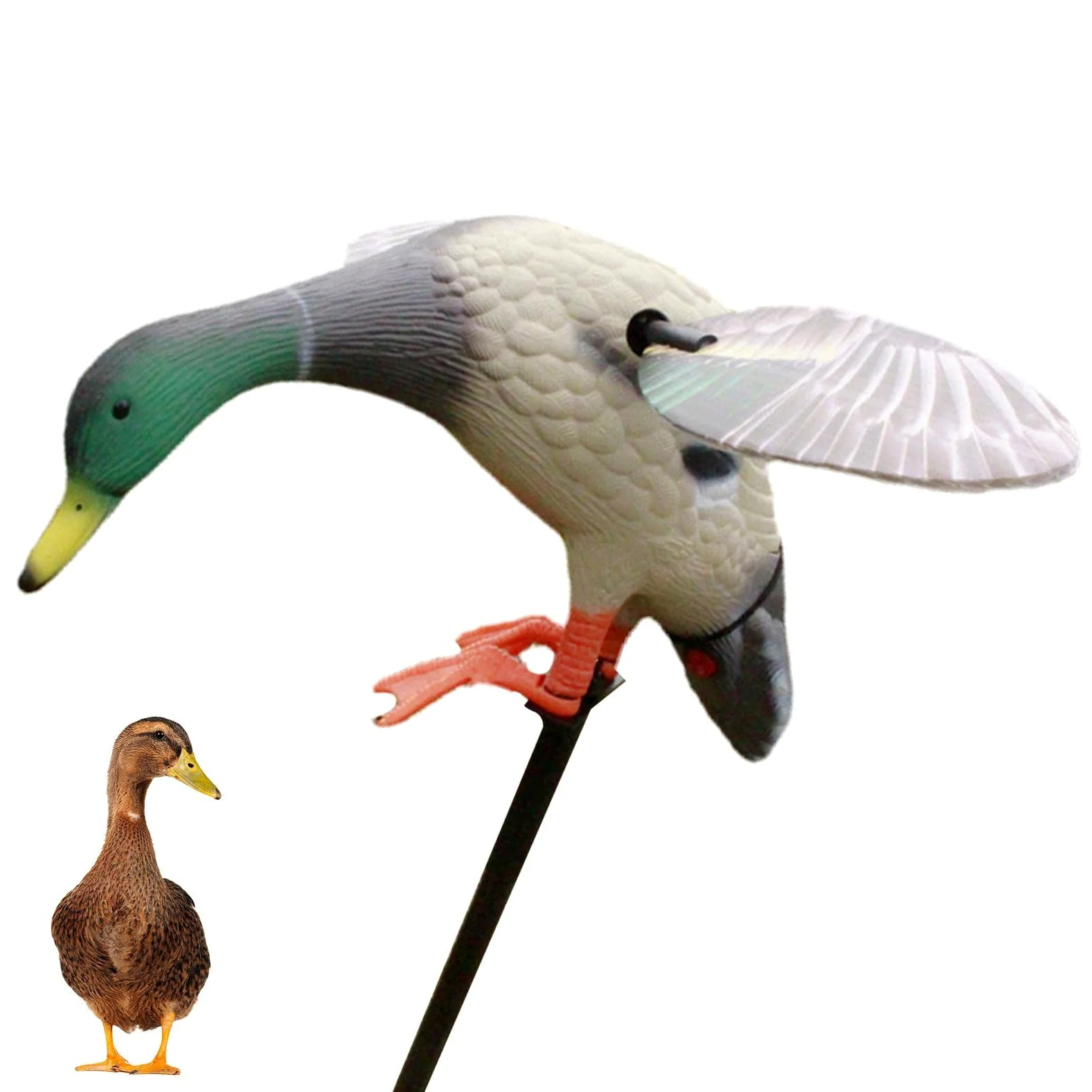 Señuelo de Pato eléctrico | Mallard Spinning Wing Señuelo de Pato Flexible | Señuelo de Pato eléctrico con Mando a Distancia Alimentado por batería para Caza de Patos, señuelo más rápido