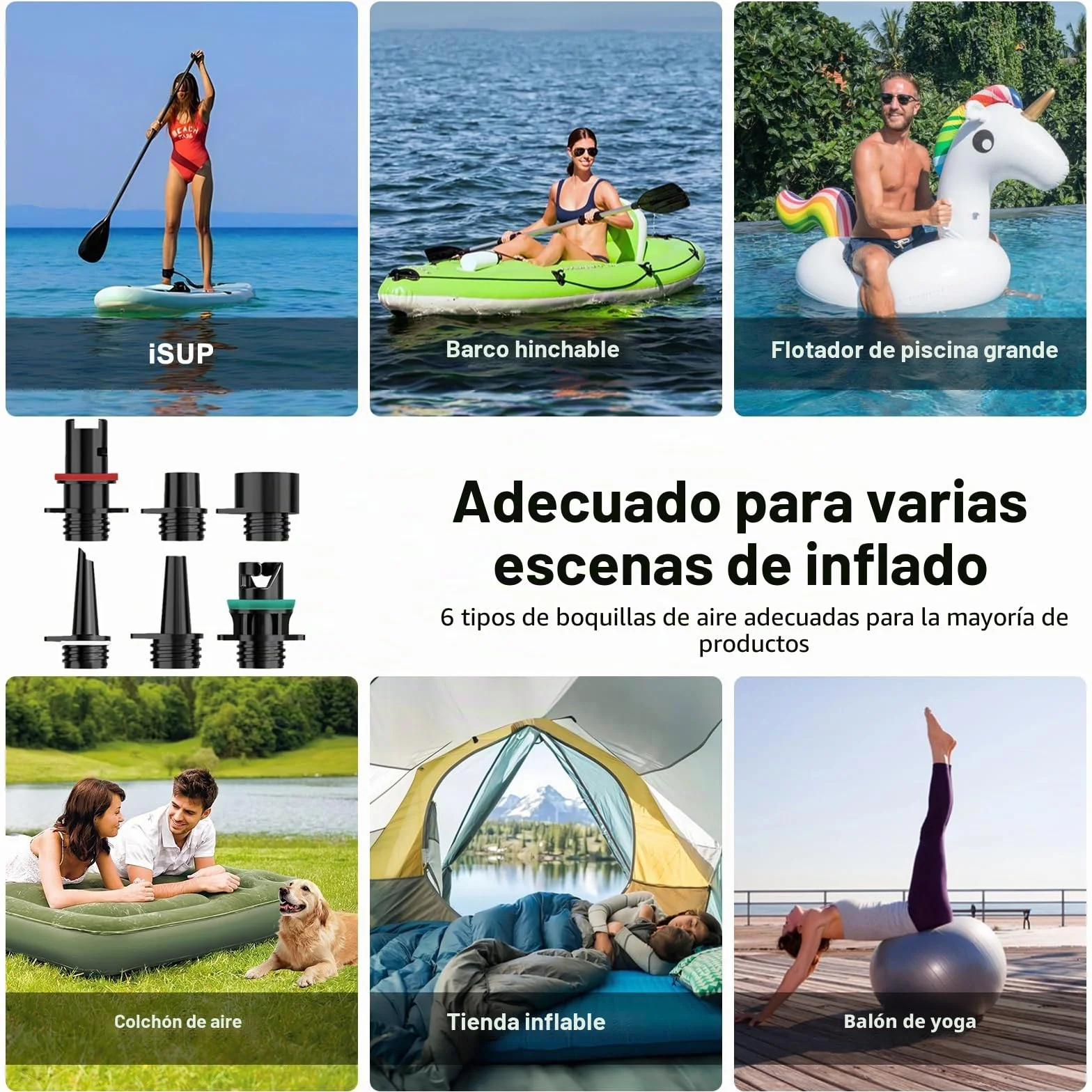 Bomba Eléctrica 20 PSI Recargable 12V con Parada Automática para Sup, Paddle, Kayak