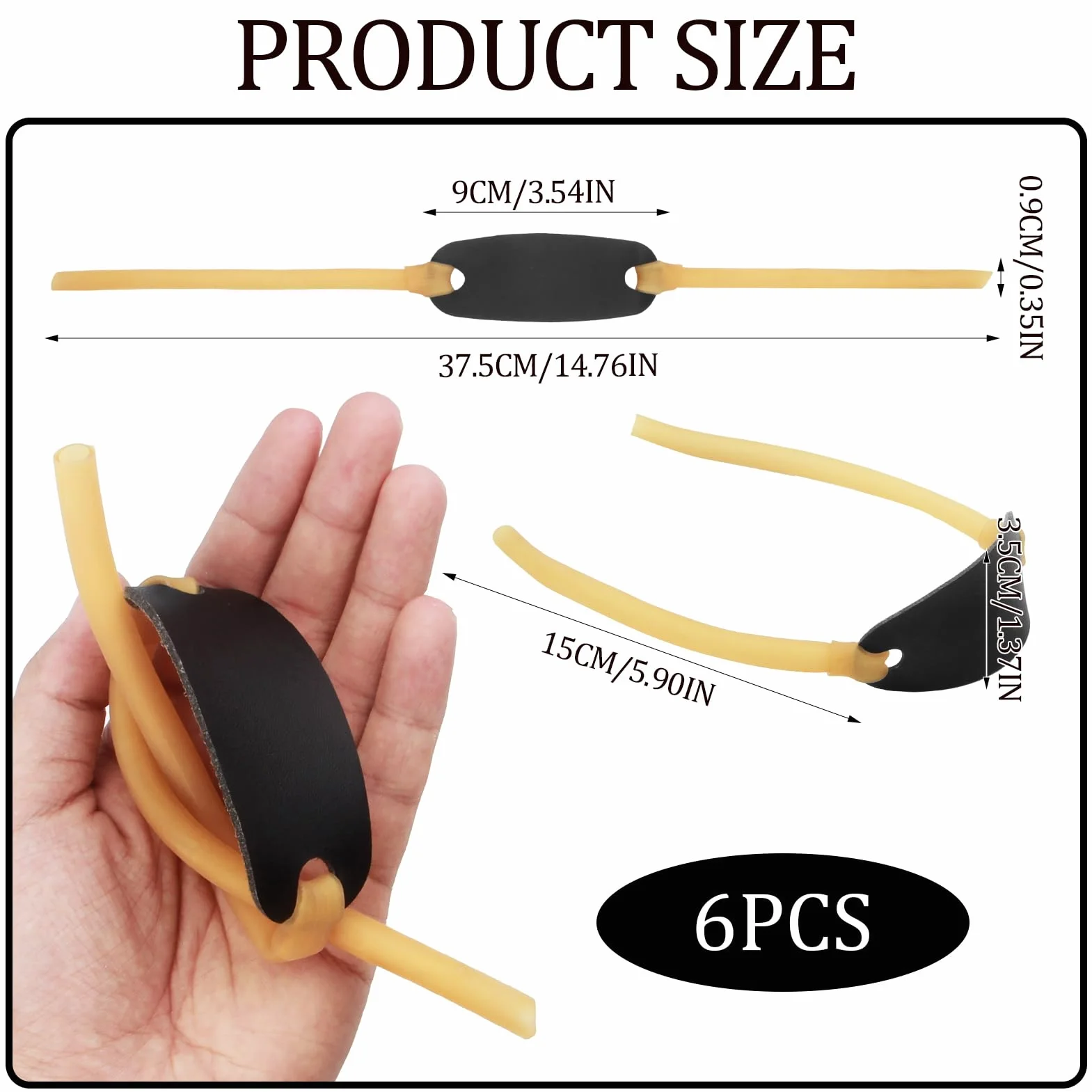 Elásticos para tirachinas 6 piezas elásticas de repuesto de goma profesional SRLWMYI bandas de goma repuesto para tirachinas profesional de tiro adultos, para caza, pesca, tiro, entretenimiento