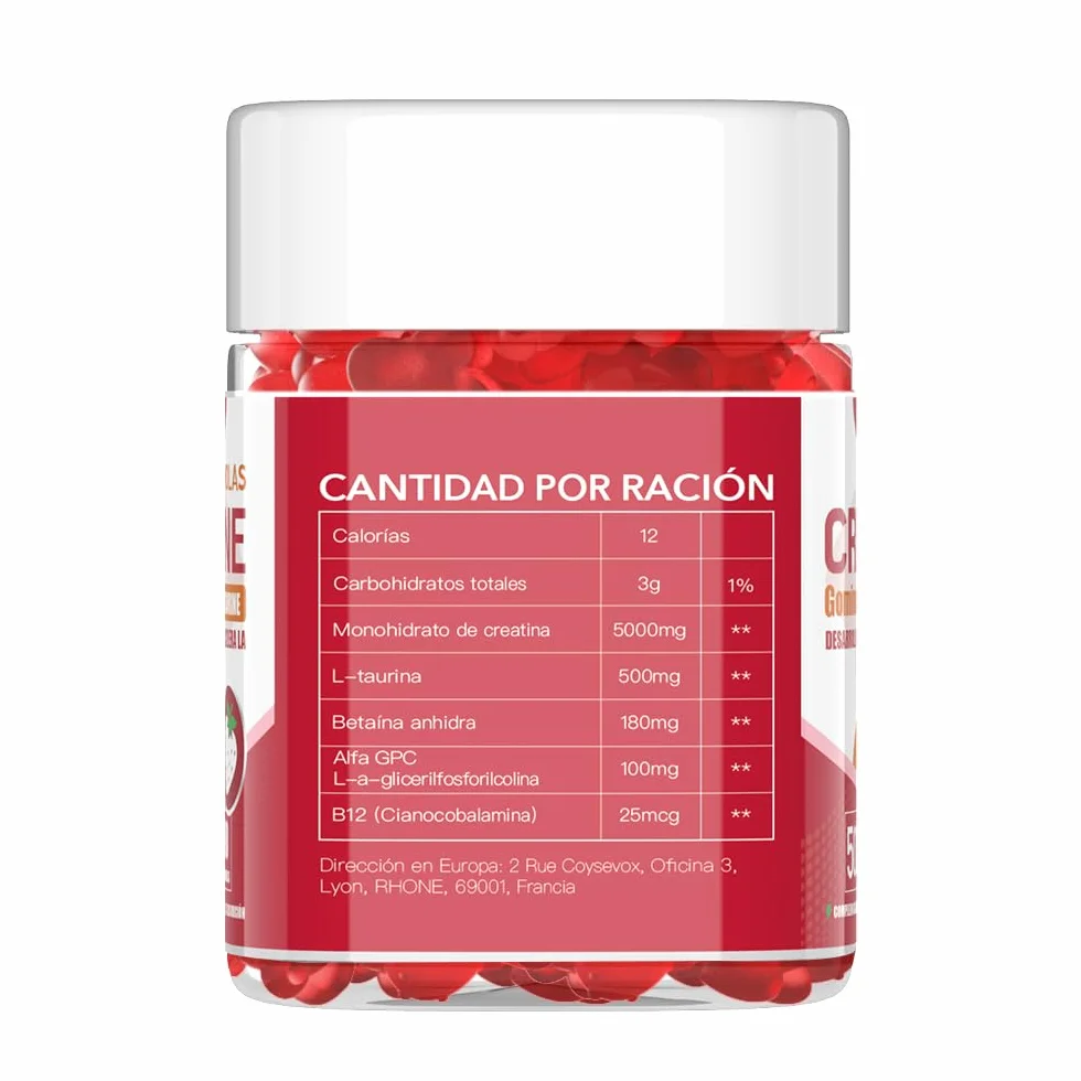 Gominolas de Creatina 90 Unidades 5000mg Monohidratada Veganas