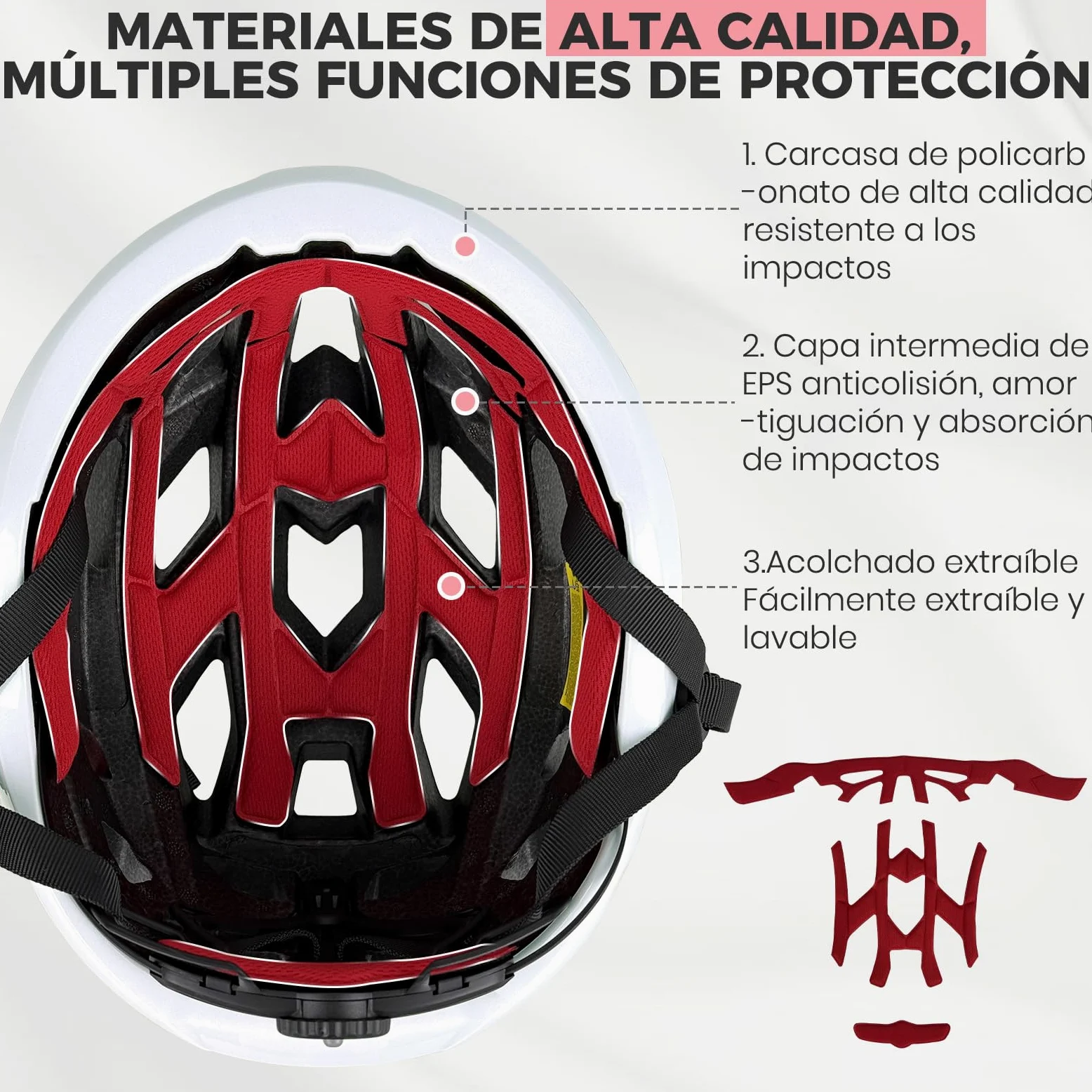 LeapBeast Casco de Bicicleta Adulto, Cascos de Bicicleta de Carretera, Casco MTB Hombre Mujer, Casco de Bicicleta Ultraligero, Transpirable y Perlado para Adultos Ajustable