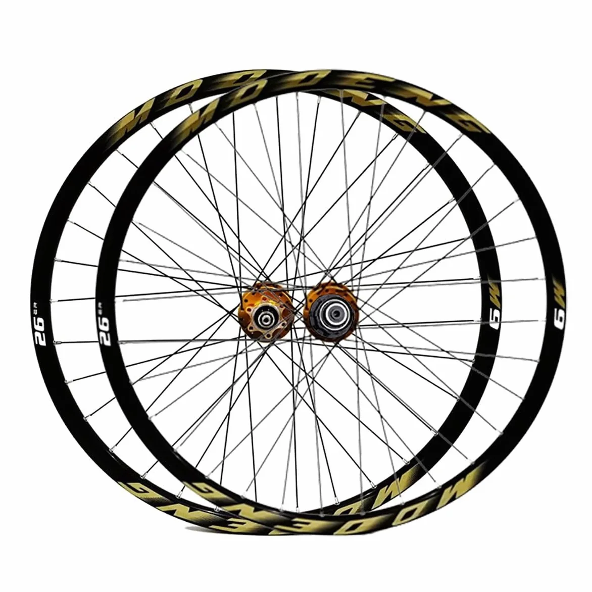Juego De Ruedas Para Bicicleta De Montaña 26 27.5 29 Pulgadas Liberación Rápida | Freno Disco Llanta 32H Ruedas Delanteras Traseras Para Cassette 8-11 Velocidades(Gold,27.5in)