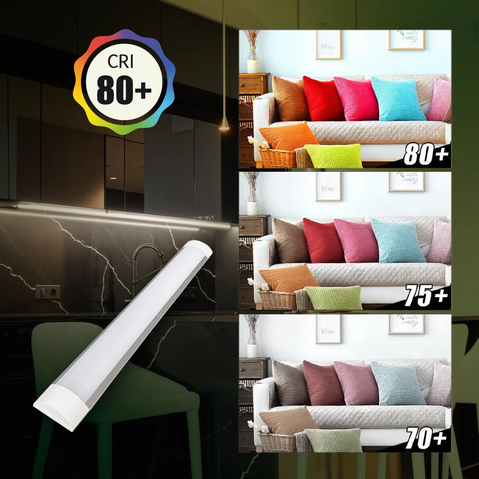 LED ATOMANT Pack 2x Pantalla Luminaria LED integrado 120cm 40W CCT 4000 lumenes