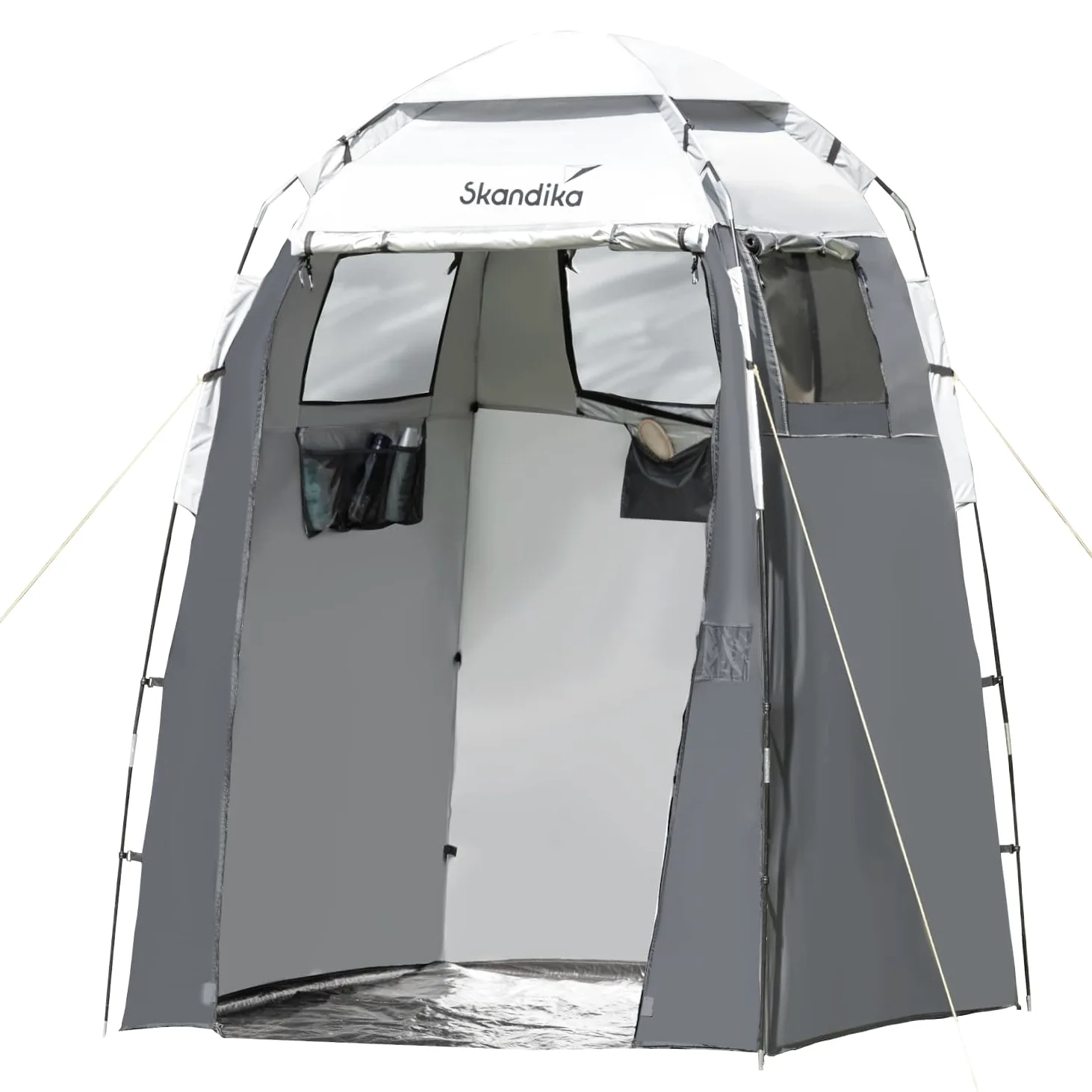 Skandika Tienda Ducha de Camping 230 cm Altura con Suelo Separado 3 Ventanas Protección