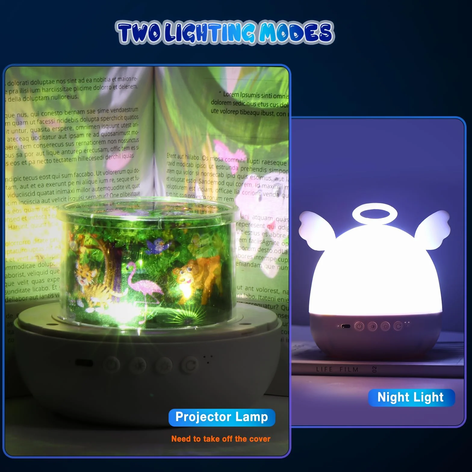 Proyector Estrellas Infantil 22 Temas Luz Nocturna 360° Rotación Proyector Bebes Luces Musica Control Remoto Temporizador Recargable