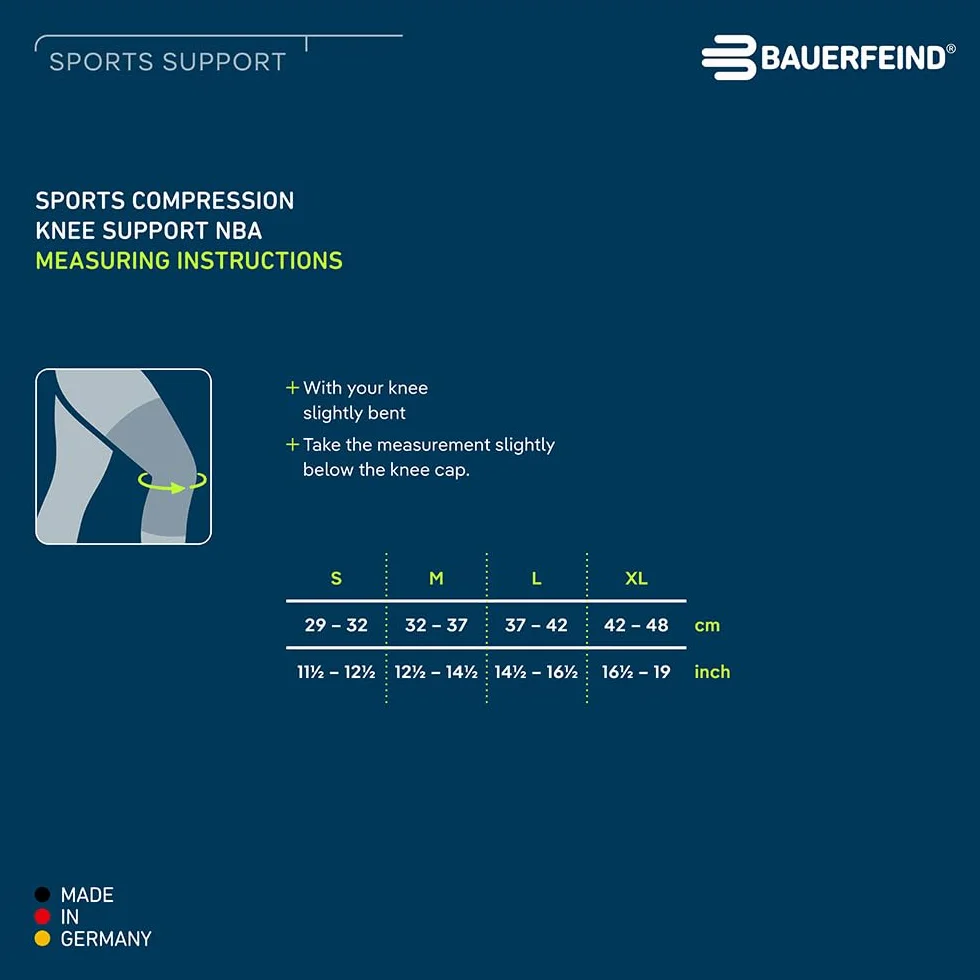 BAUERFEIND Sports Compression Knee Support NBA Rodillera Deportiva, Unisex Adulto