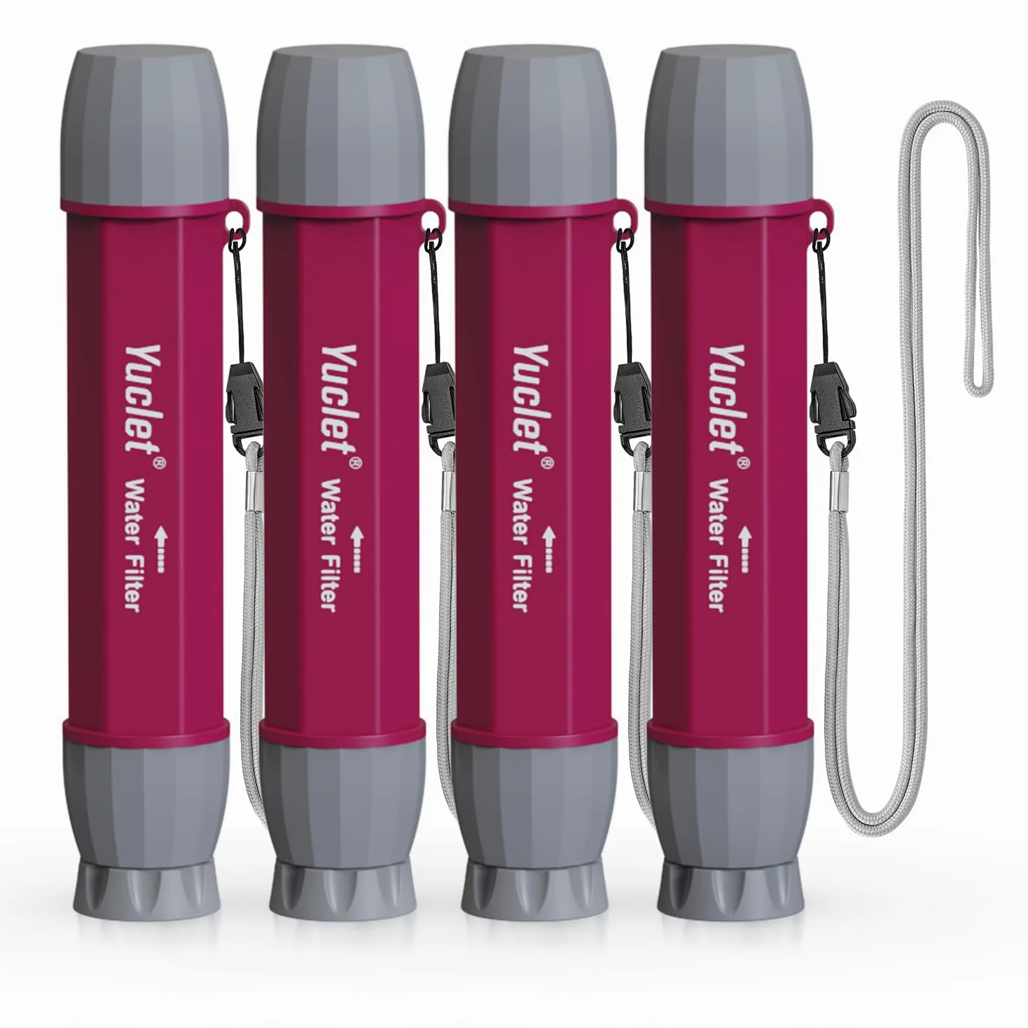 Yuclet YWF01 Paja con filtro personal para beber, sistema de filtración de agua portátil, equipo de supervivencia y suministros para camping, senderismo, viajes y preparación