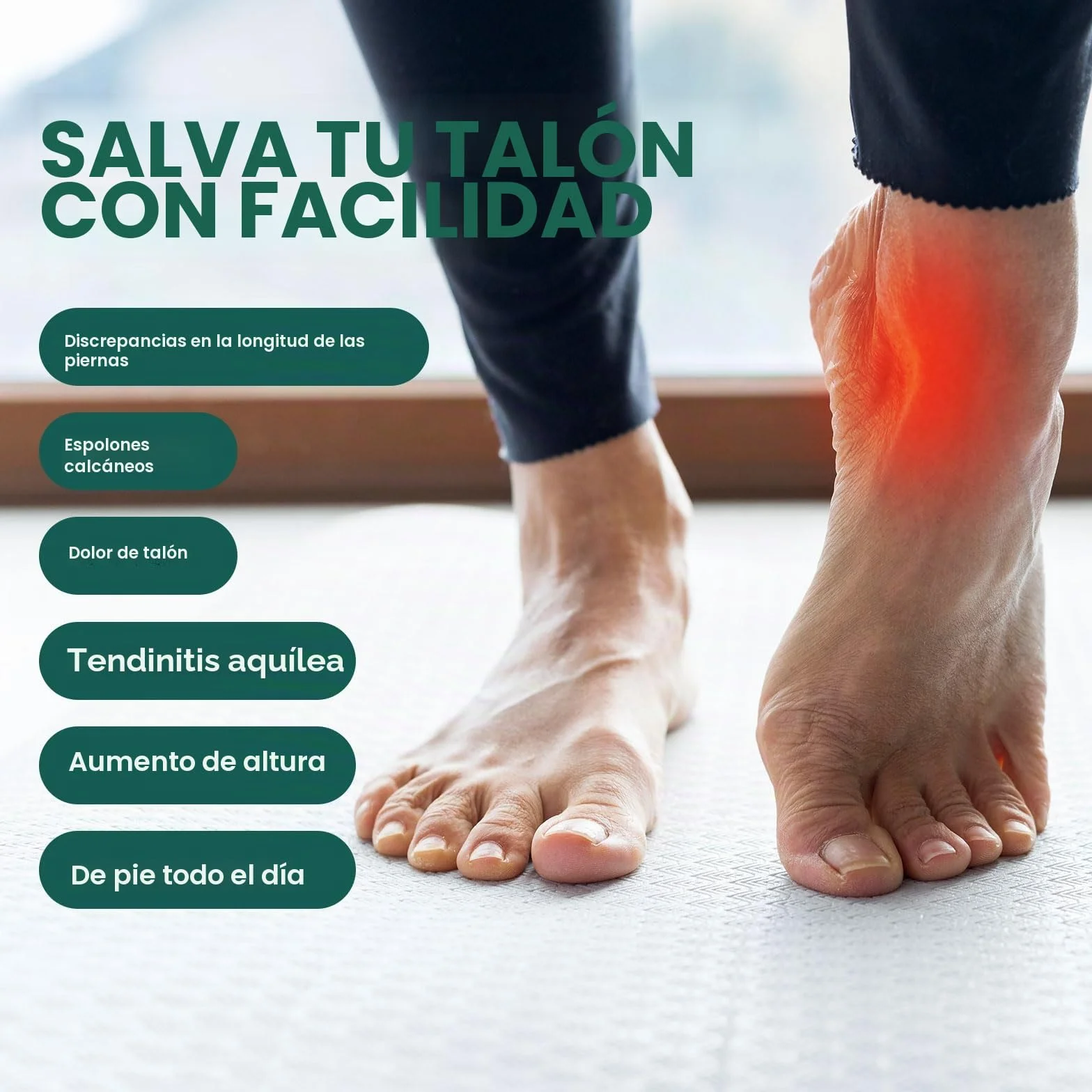 Welnove 4 capas de zapatos ajustables para piernas desiguales, incremento de altura 1 pulgada, beige M