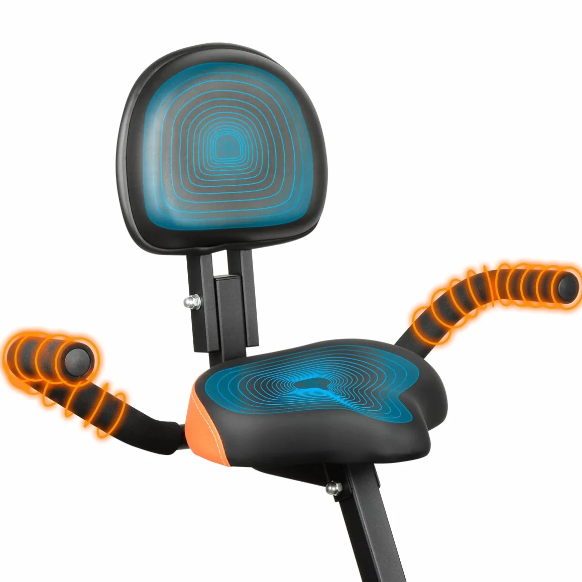 gridinlux, Bicicleta estática Plegable, Transmisión magnética, Doble Manillar, Monitor LCD con Registro actividad, Pulsómetro, Resistencia 8 niveles, Negro y naranja, Alpine X-Bike