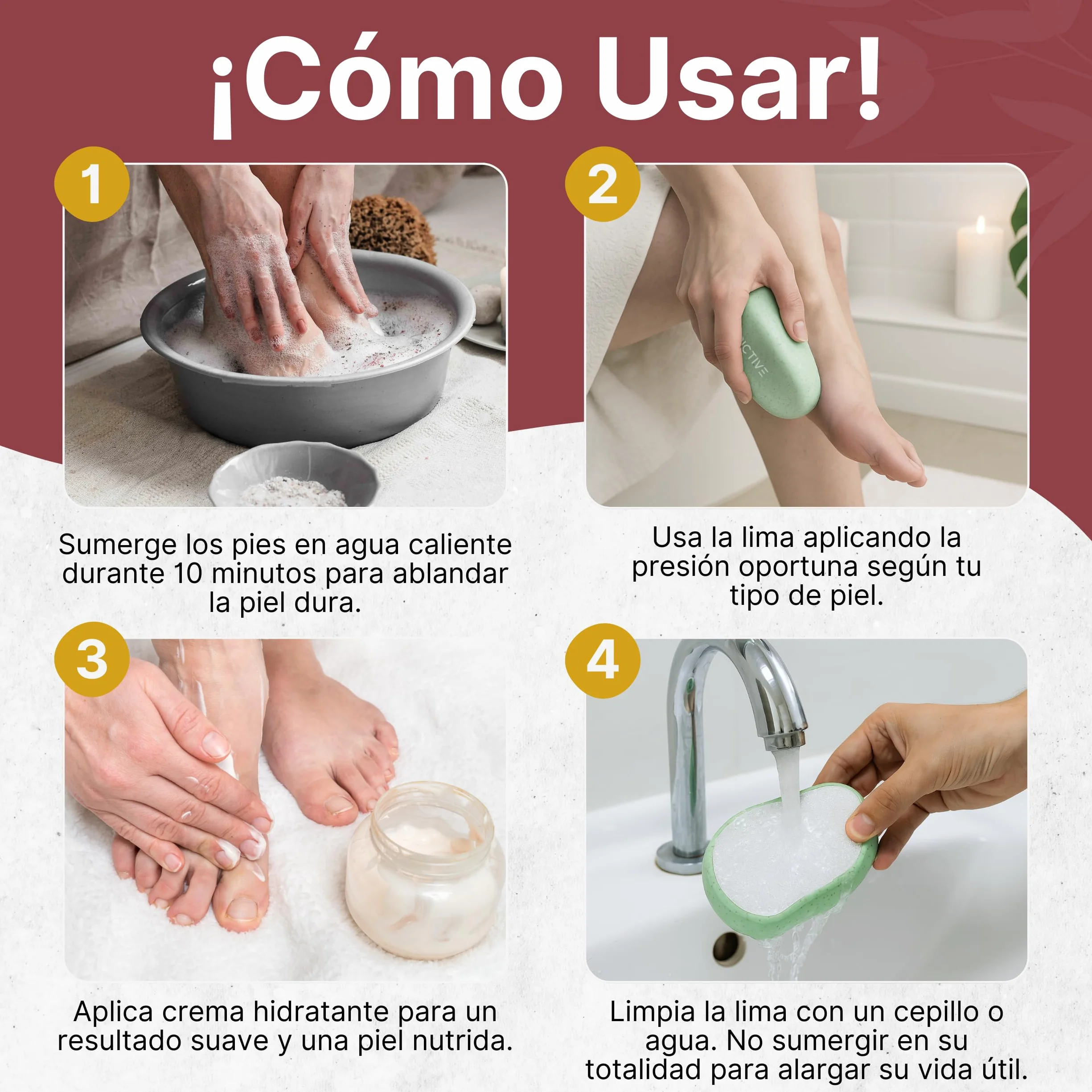Lima para Pies con Nano Cristal - Quita Callos y Durezas de Talones Agrietados