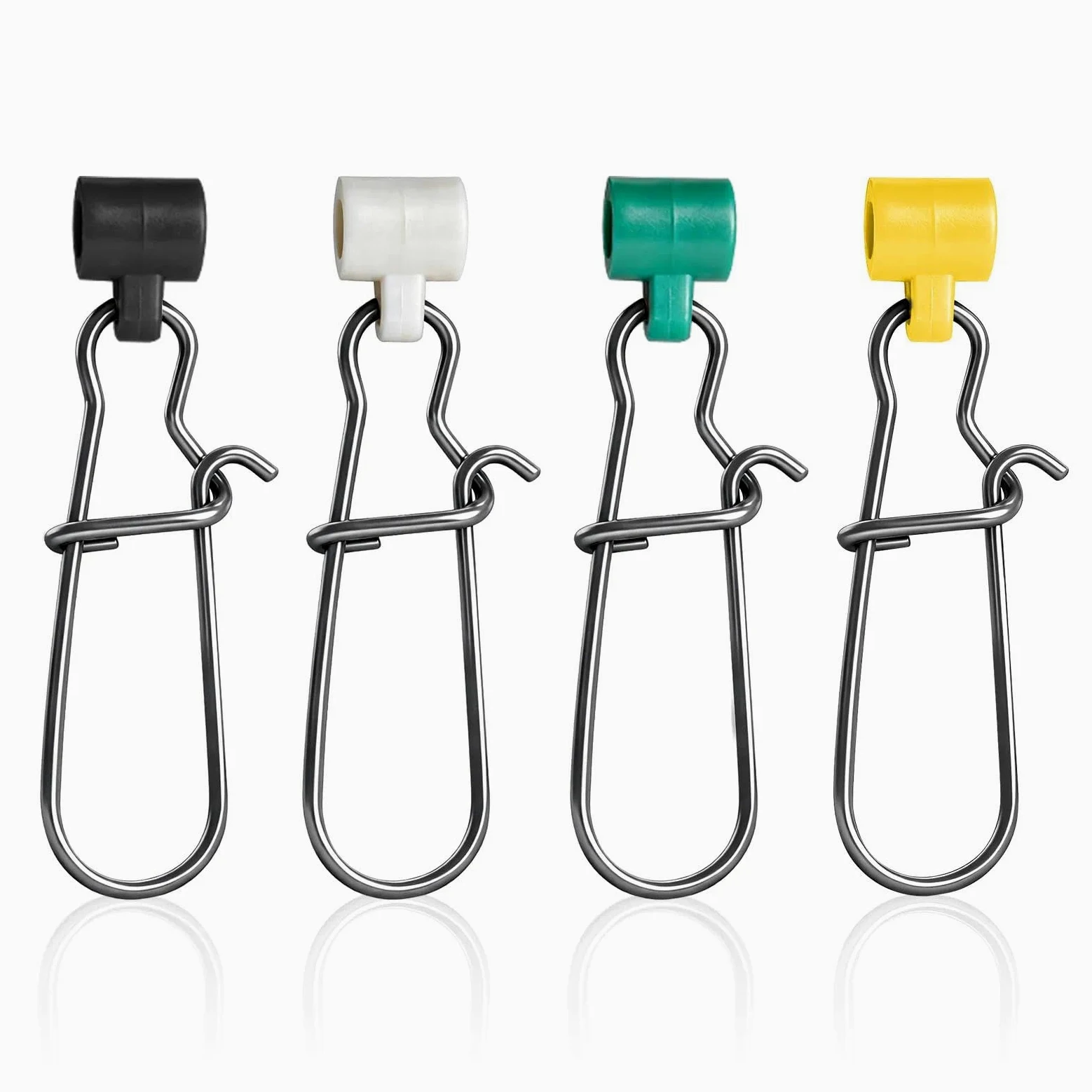 FishTrip Diapositivas de plomada para aparejos de pesca, 25 broches de bloqueo doble para línea de pesca, pesos resistentes, plomos, accesorios de conector de agua salada (mezcla de color_S#_100