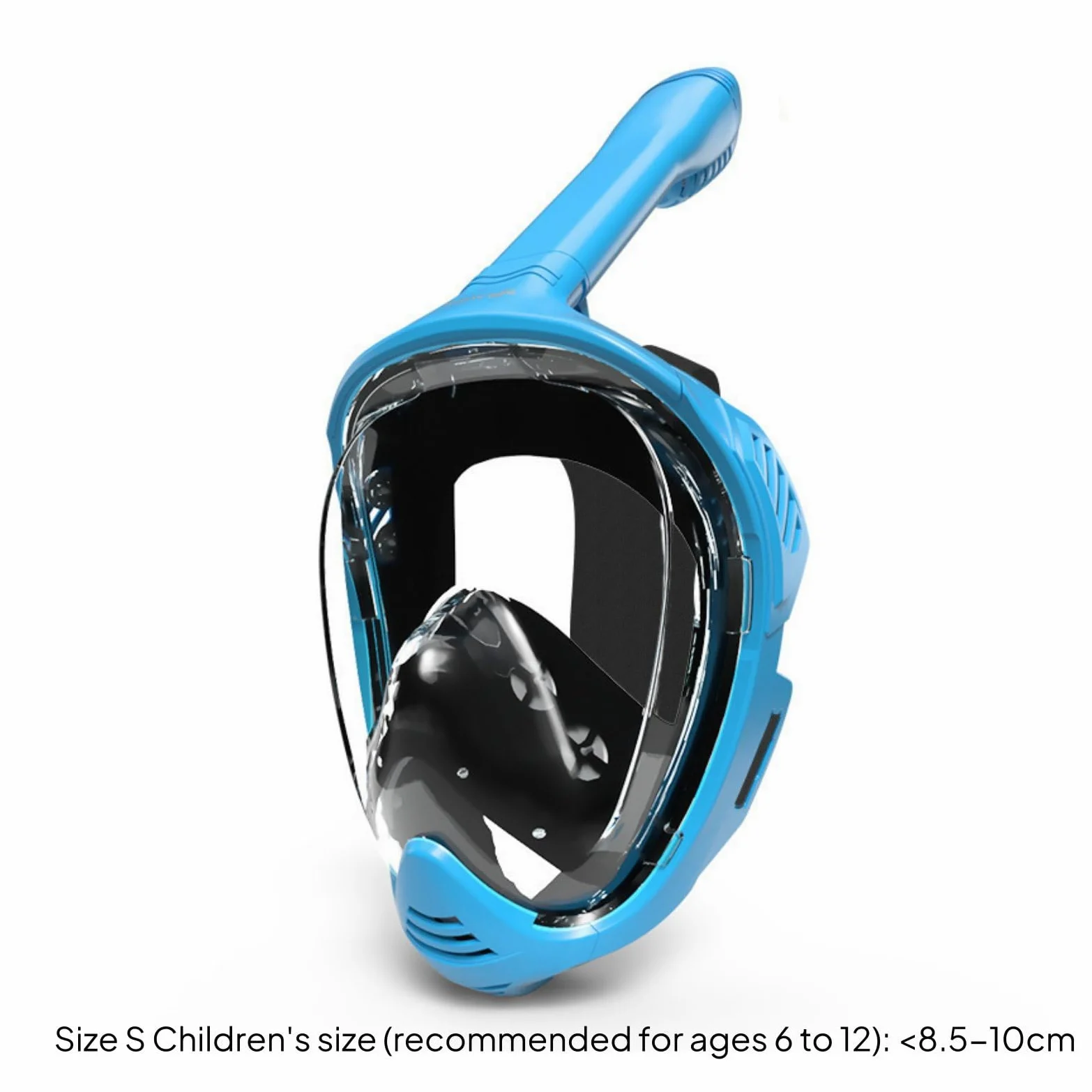 Máscara de Snorkel de Cara Completa Gafas de Buceo de Gran Visión Tubo Seco Lentes PC Plegable Silicona Suave con Comodidad Facial y Montaje Rápido , Azul , S Niños De 6 A 12 Años