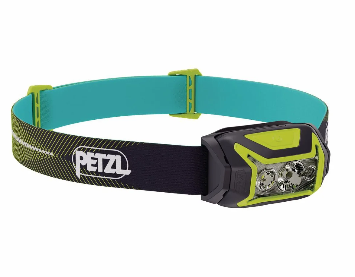 PETZL - Lámpara frontal ACTIK - Tres niveles de iluminación blanco, rojo, 450 lúmenes | Potente luz recargable de 650 lúmenes con iluminación roja para senderismo, escalada y camping