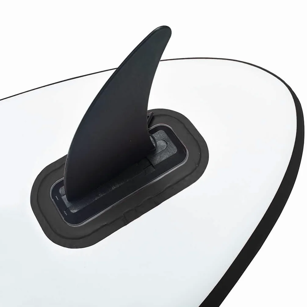 vidaXL Tabla de remo inflable con juego de vela, color blanco y negro