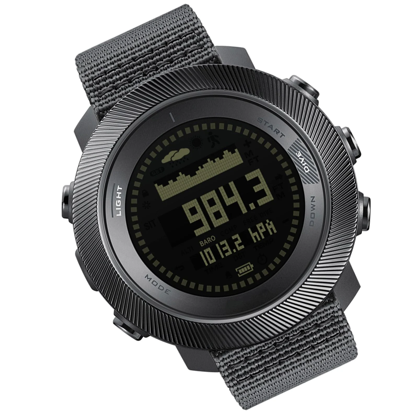 POENVFPO Reloj de Buceo Al Aire, Reloj Deportivo Digital con Retroiluminación LED y Brújula, Resistente Al Agua hasta 328 Pies para Buceo y Actividades Aire