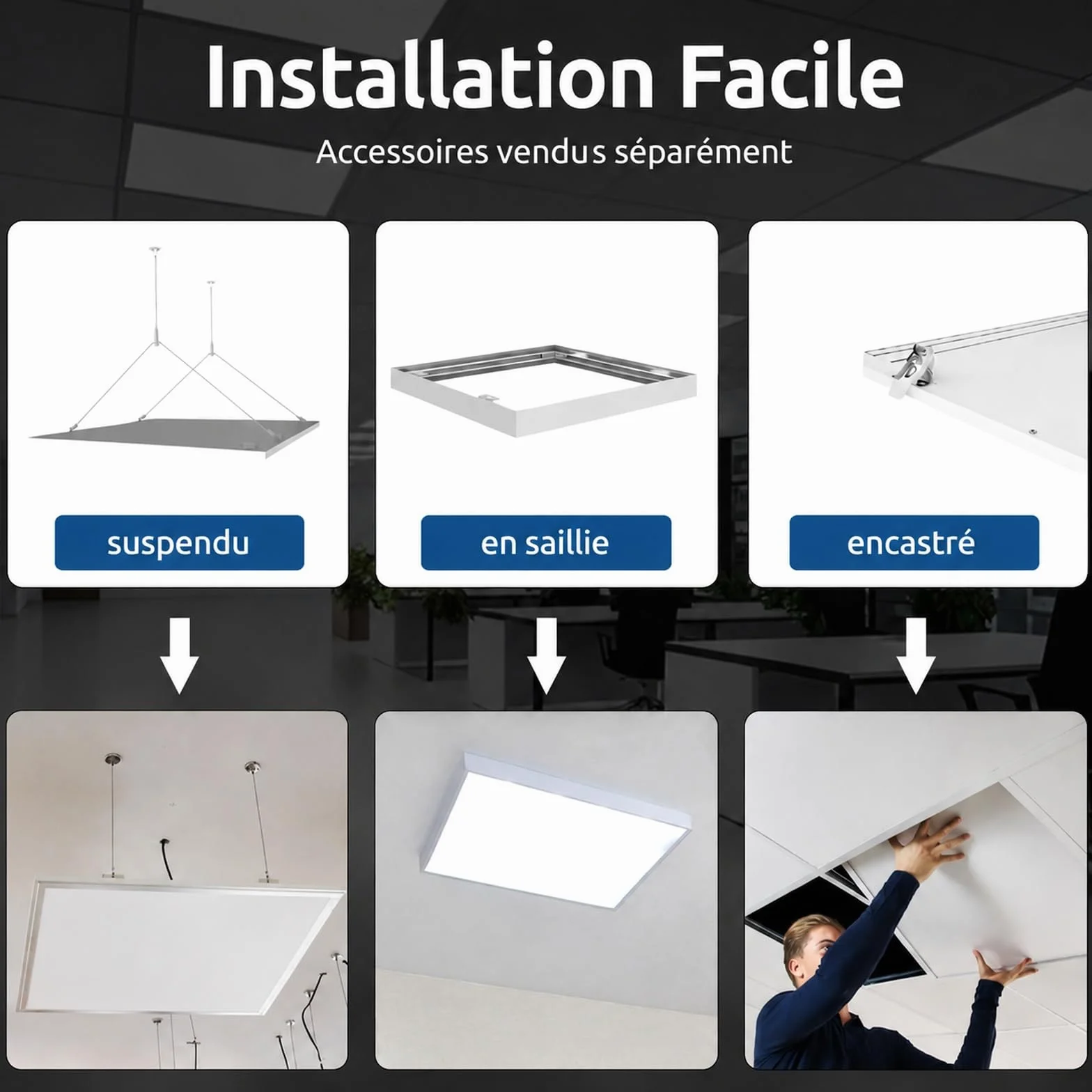 Paneles LED 60x60 cm 40 W Pack 4 uds Blanco Neutro 4000K