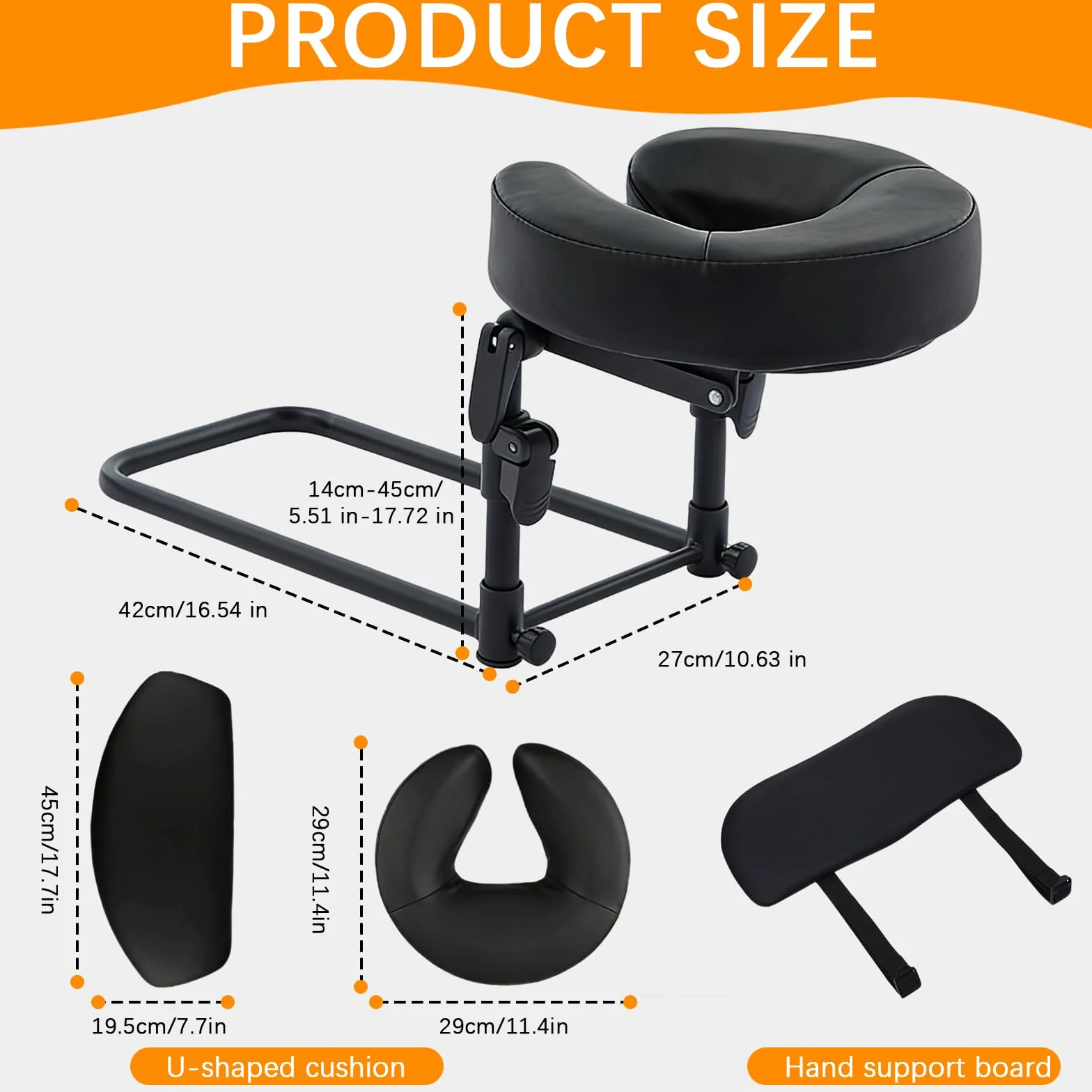 BRGD Reposacabezas de Masaje para Cama, Ajustable 180° con Soporte para Cojín Facial