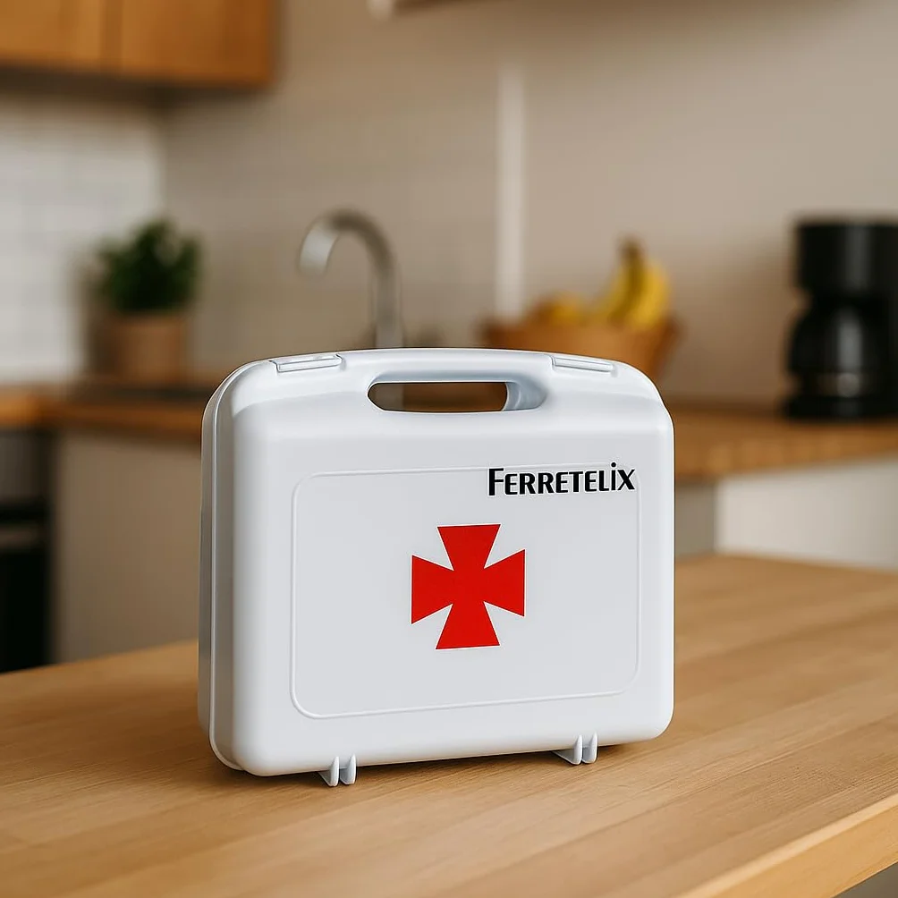 Ferretelix® Botiquín maletín primeros auxilios portátil 26x23x7 cm Fabricado en España
