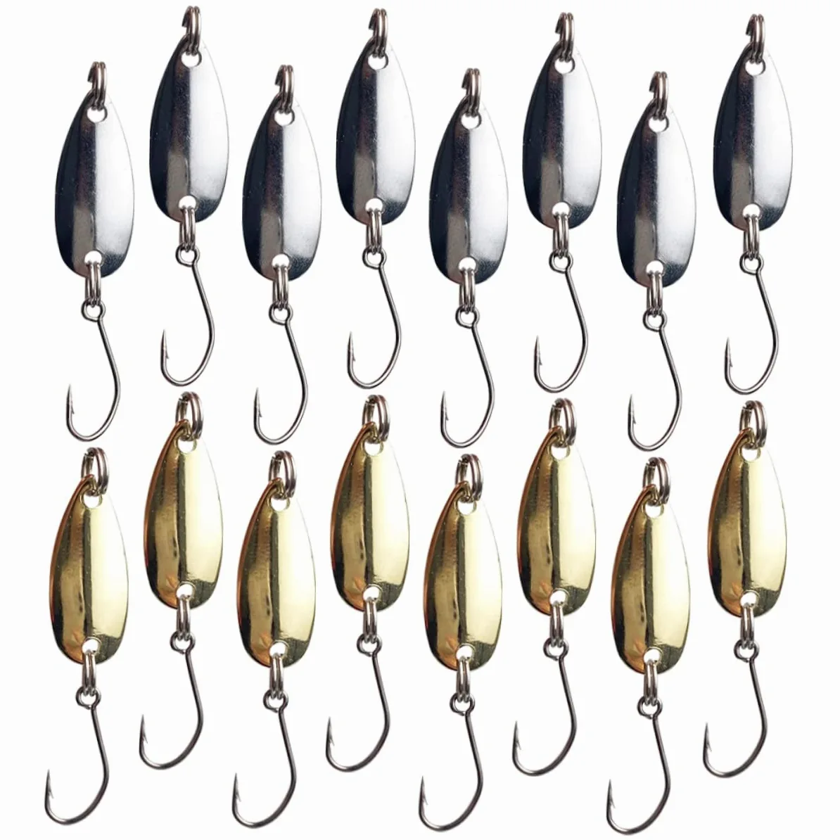 48 Uds Gancho De Cebo De Metal Cuchara De Pesca De Agua Dulce Cucharas De Jigging Ganchos De Hundimiento De Agua Salada Frutero Dorado Cebos De Pesca Señuelos De Pesca Perca