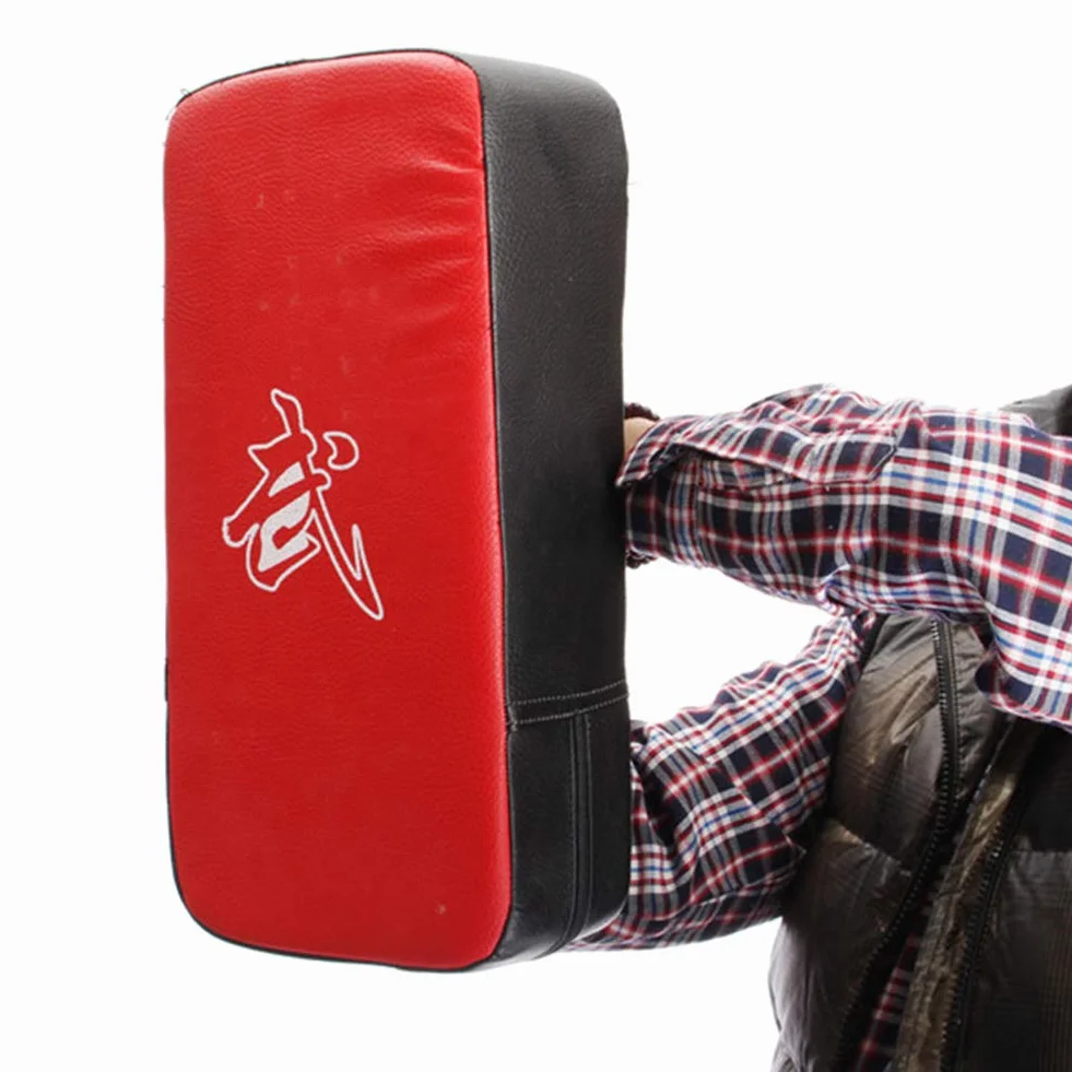 Guantes Boxeo Almohadilla de Palma Kick Pads Artes Marciales Golpe Cuerpo Pad Rojo Freesize