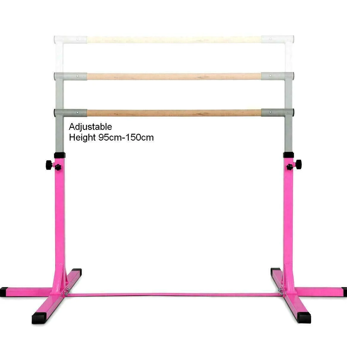 Barra de gimnasia para niños, ajustable, horizontal, equipo de entrenamiento para gimnasio en casa (rosa)