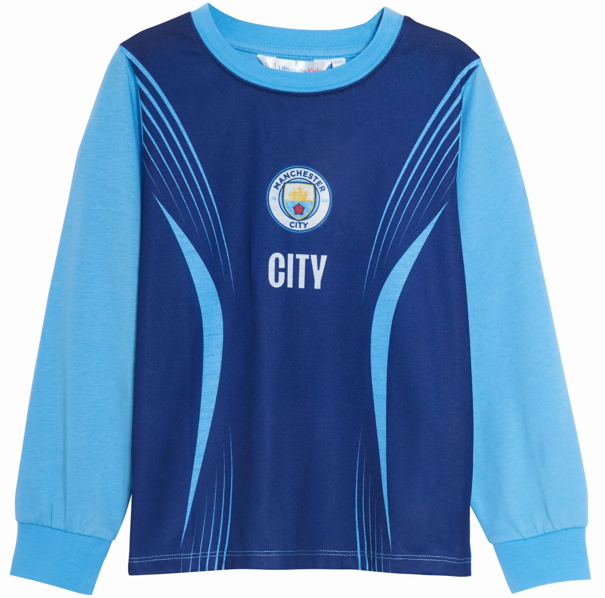 MANCHESTER CITY Pijama para niños + bata con capucha de 3 piezas, bata de fútbol + conjunto de pijama
