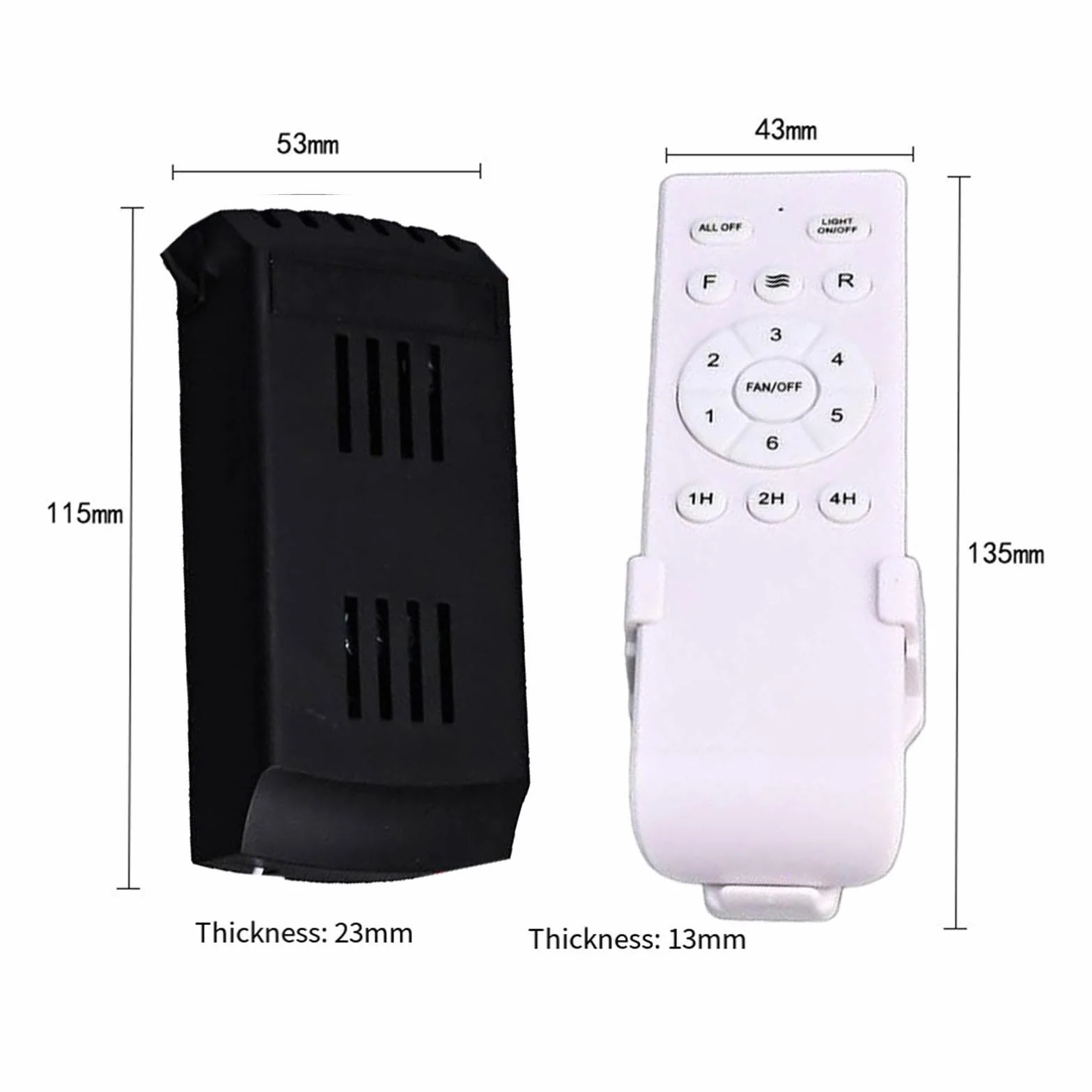 Kit de control remoto para ventilador de techo, 6 velocidades, compatible con 90-265 V, blanco