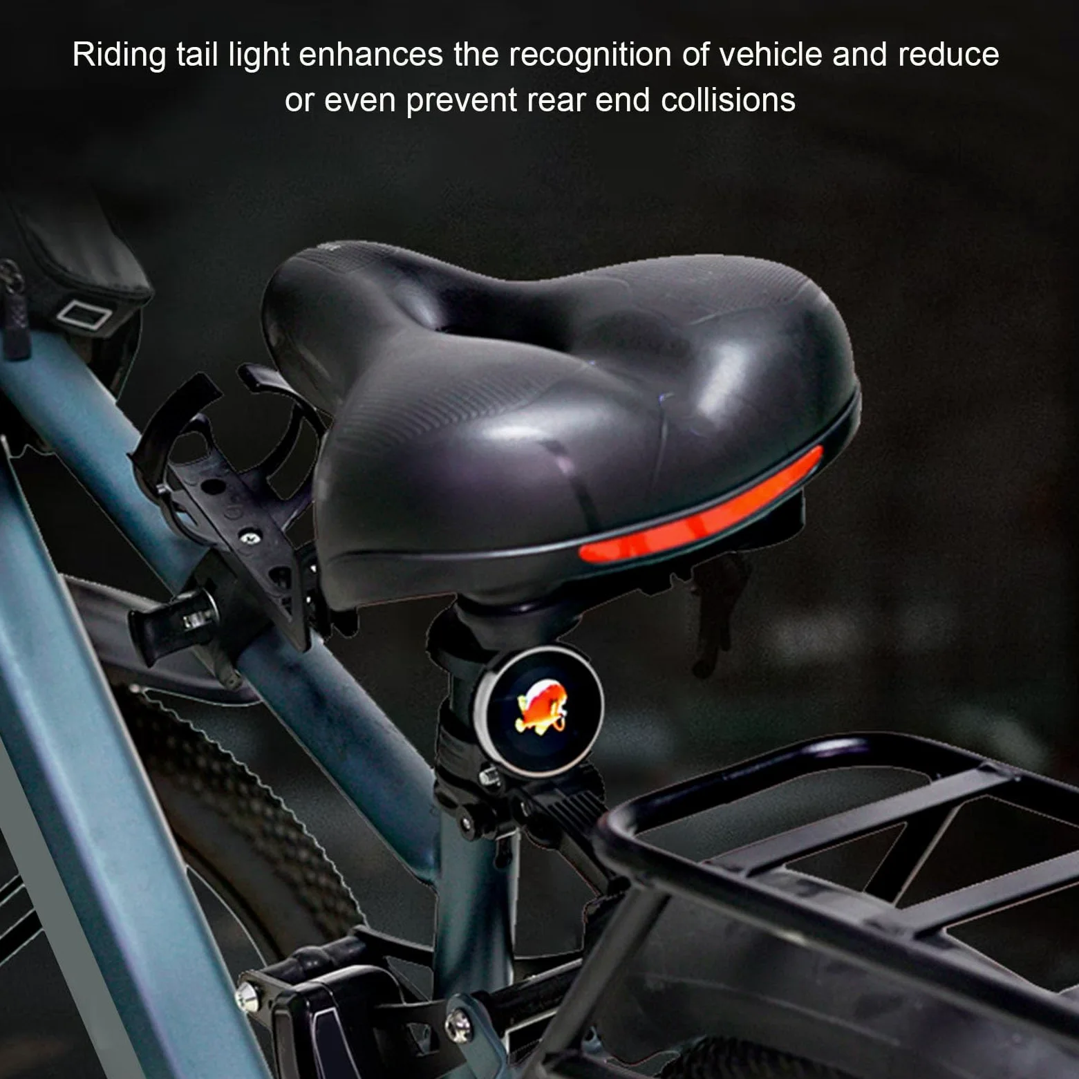 ASHATA Luz Trasera Inteligente para Bicicleta, Luces Traseras de Bicicleta con Sensor de Freno para Paseo Nocturno, Electrónica Divertida para Mochila, Lámpara de Flash para Disfraz
