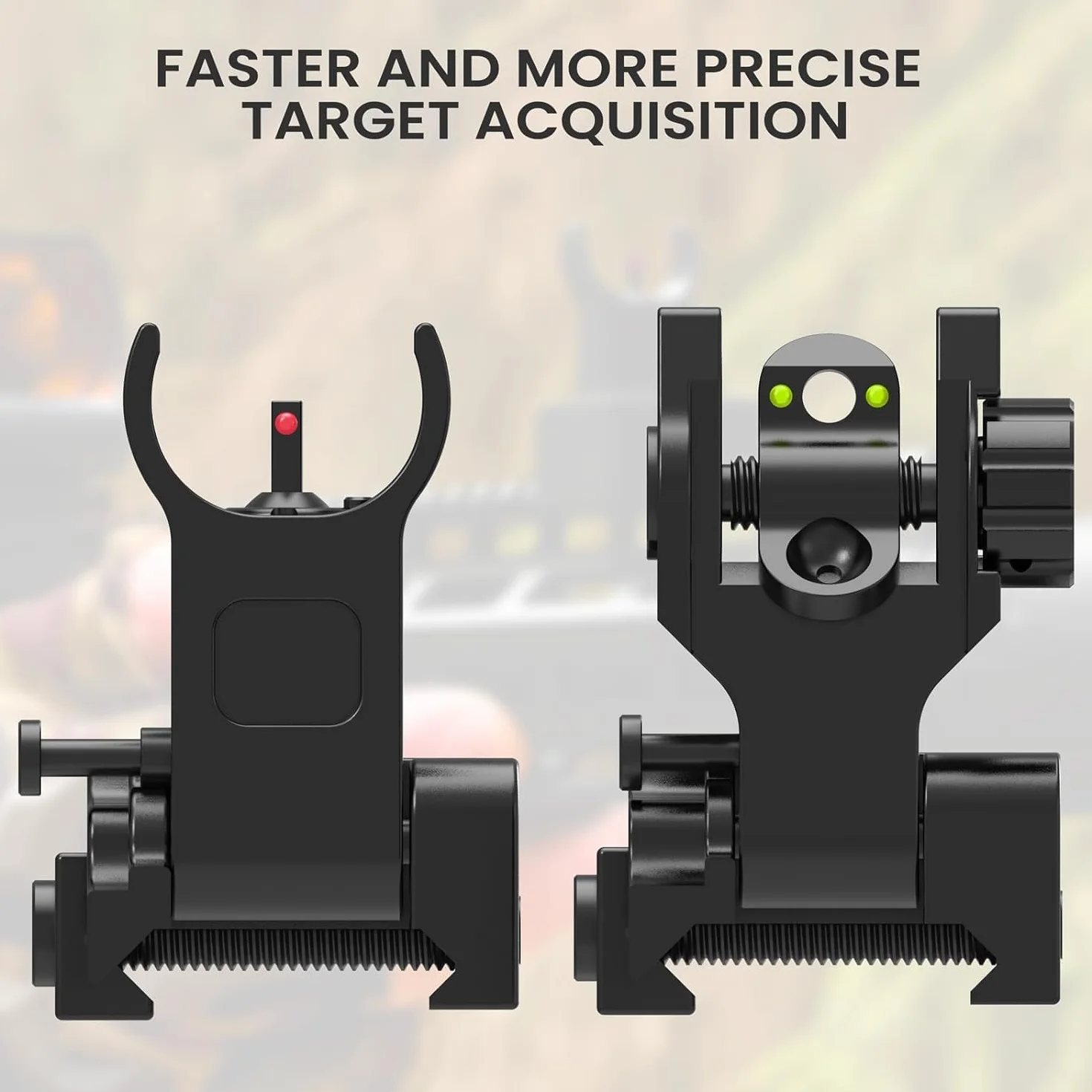 Feyachi S28 Flip Iron Sight con Herramientas de Ajuste, Miras Tácticas Plegables Delanteras y Traseras Sólo para Actividades Deportivas