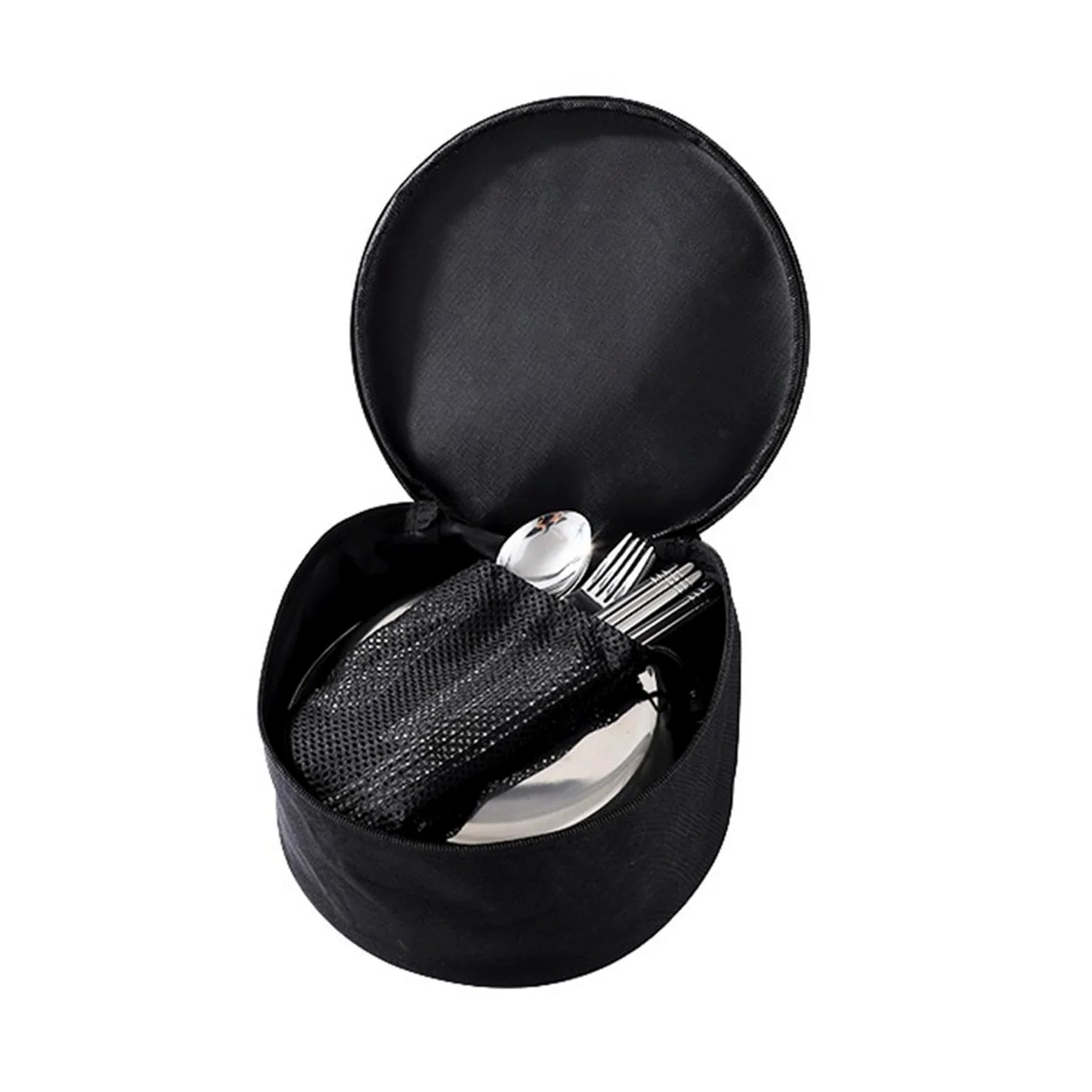 Juego de cocina portátil para exteriores, platos y cuencos de acero inoxidable, utensilios de camping para una limpieza fácil, juego de cubiertos, 36 piezas