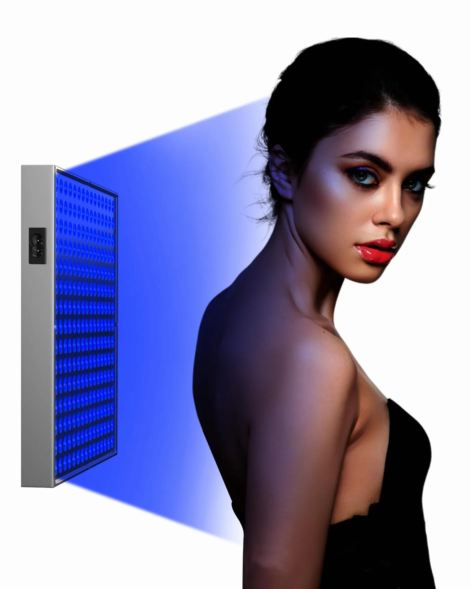 Solarium portátil 48 W con 225 LED para cara y cuerpo, soporte ajustable plegable y gancho para colgar
