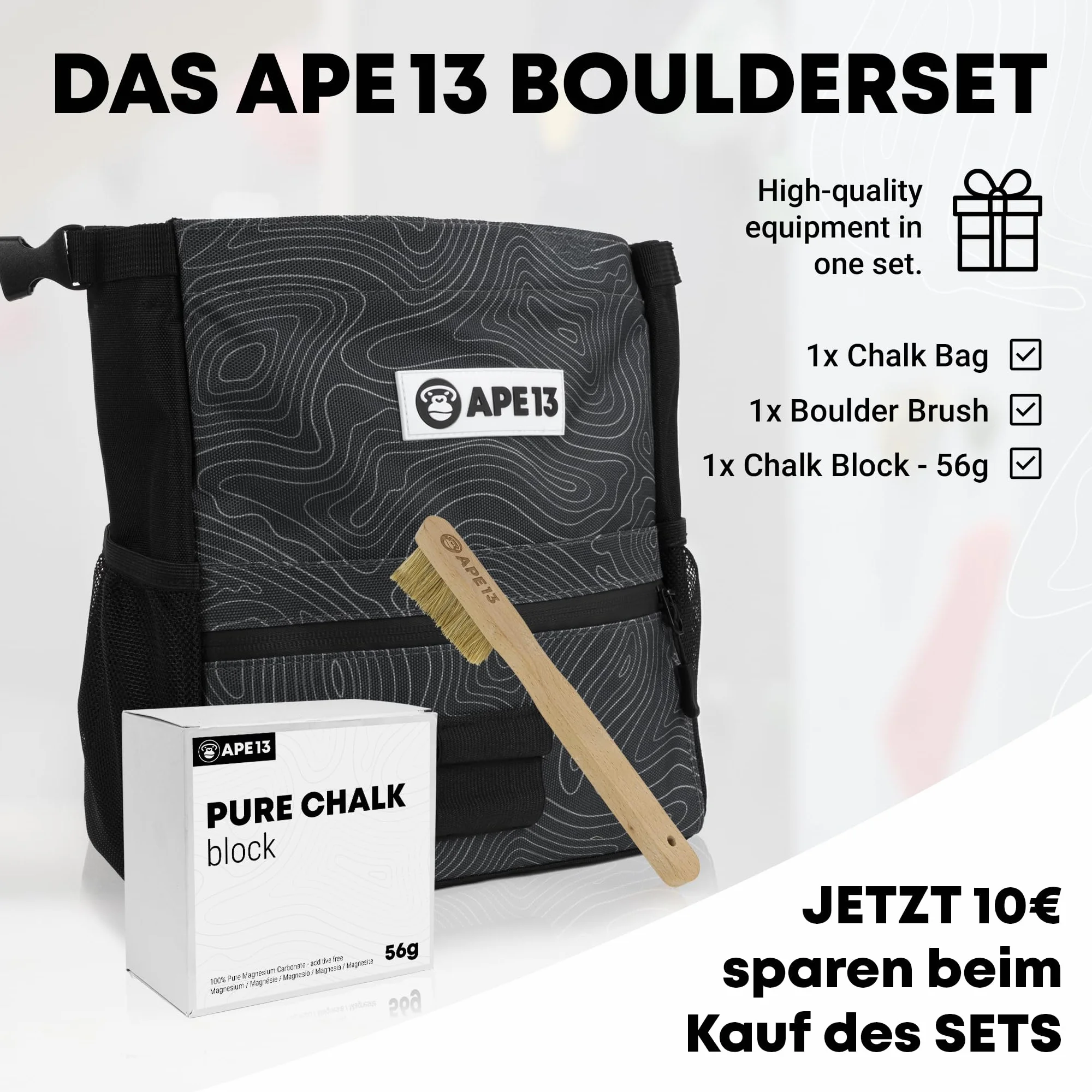 Boulder Chalk Bag z Pędzlem - Zestaw do Wspinaczki