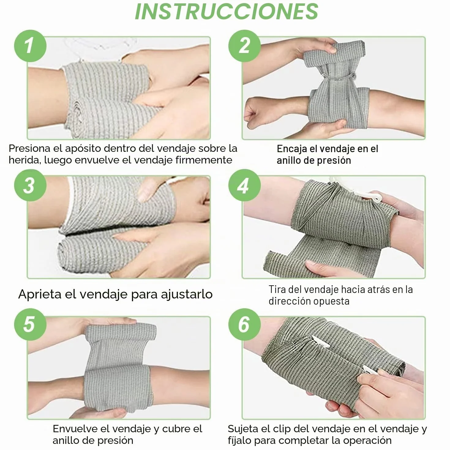 Israeli Vendaje Hemostático 6 Pulgadas Vendaje de Emergencia 4 Piezas