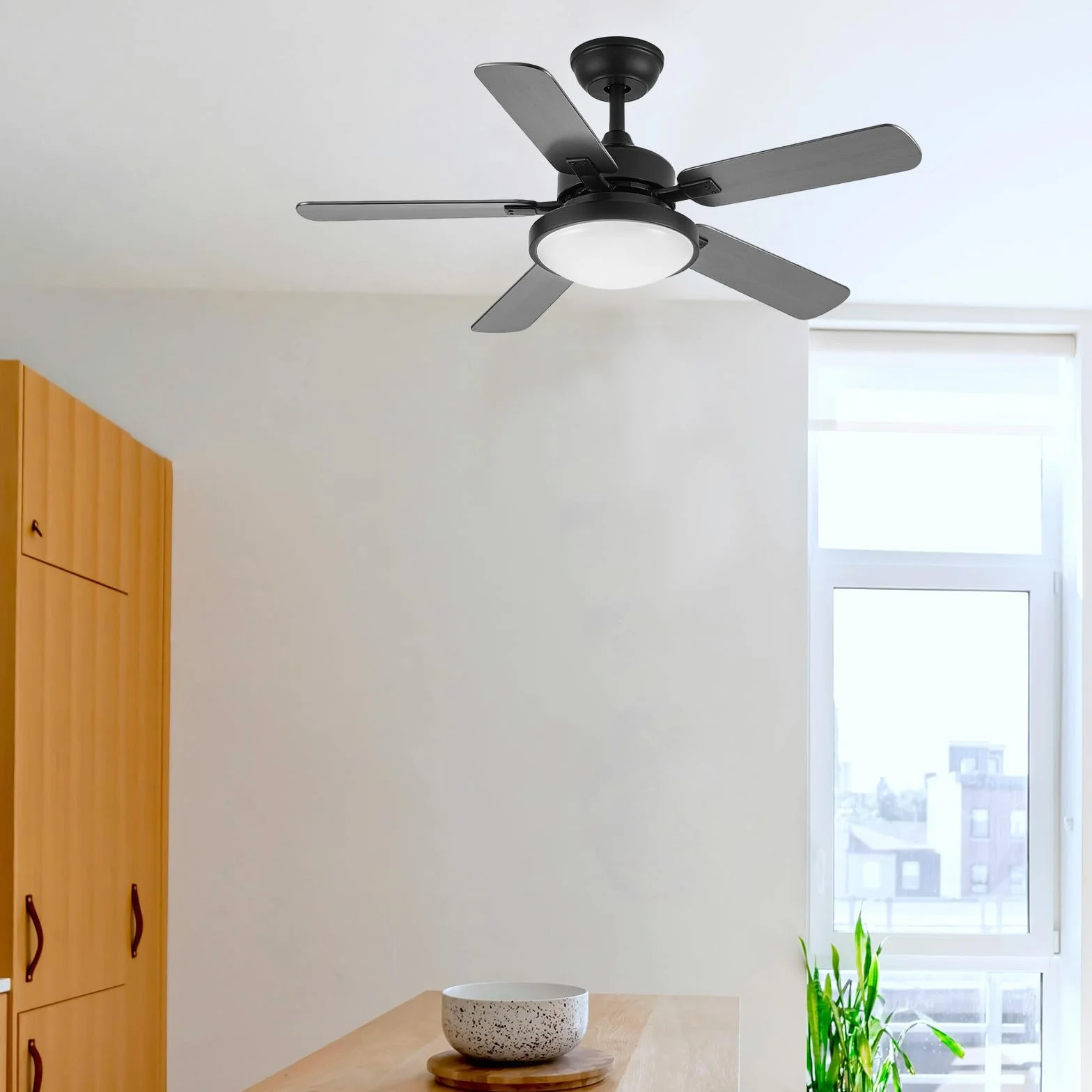 Toyvian Pantalla Lámpara Ventilador Techo Acrílico Blanco 21.5x21.5x7 cm Interior Moderna