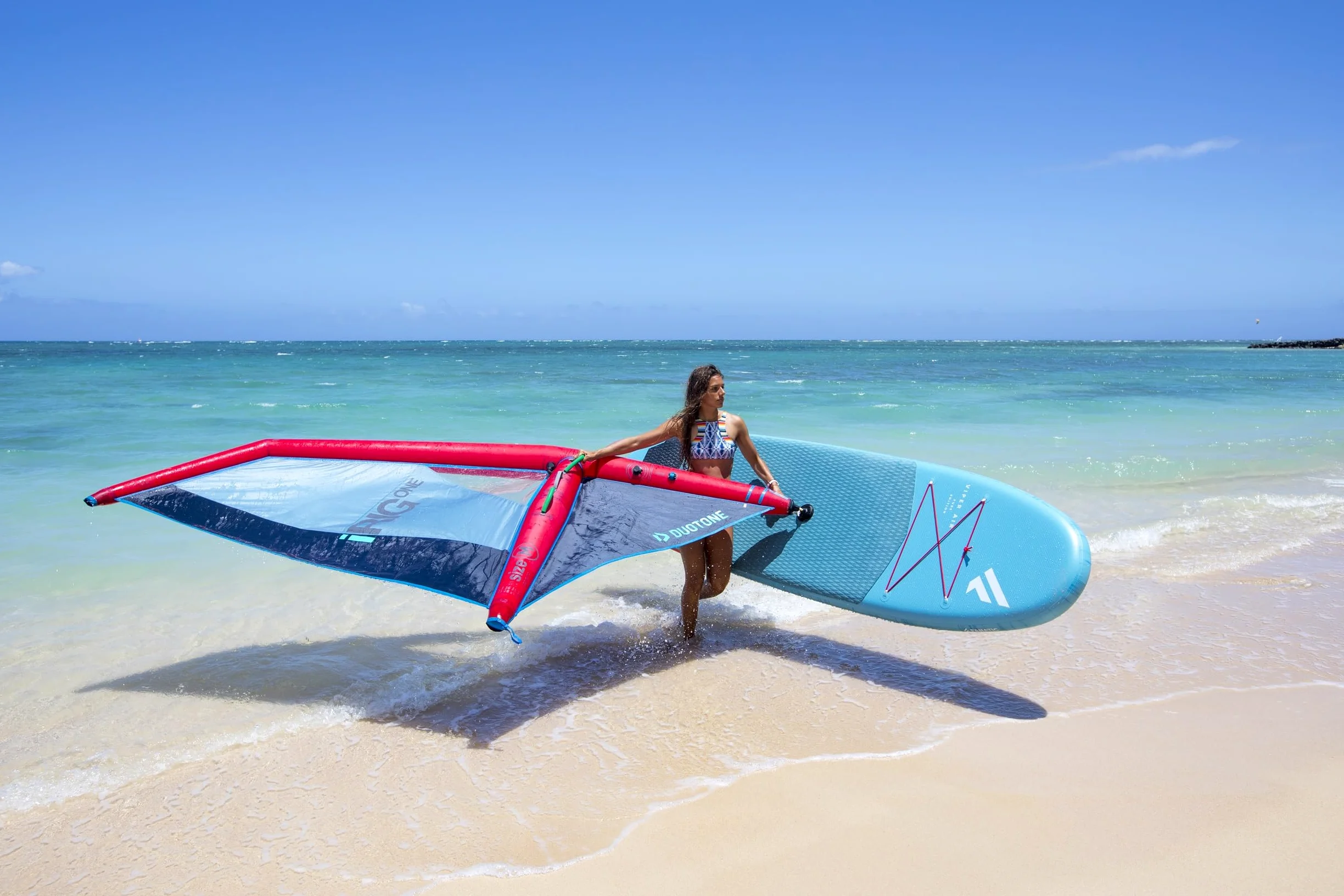 BRUNELLI 10.8 Windsurf Woven Double Layer iSUP Board inflable Stand Up Paddle iRIG L Surf Sail White Set