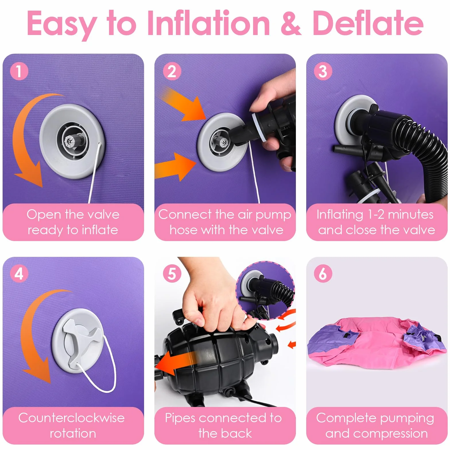 Diealles Shine Air Roll Inflable 100x80cm con Bomba Eléctrica y Bolsa de Transporte para Gimnasia Yoga Fitness