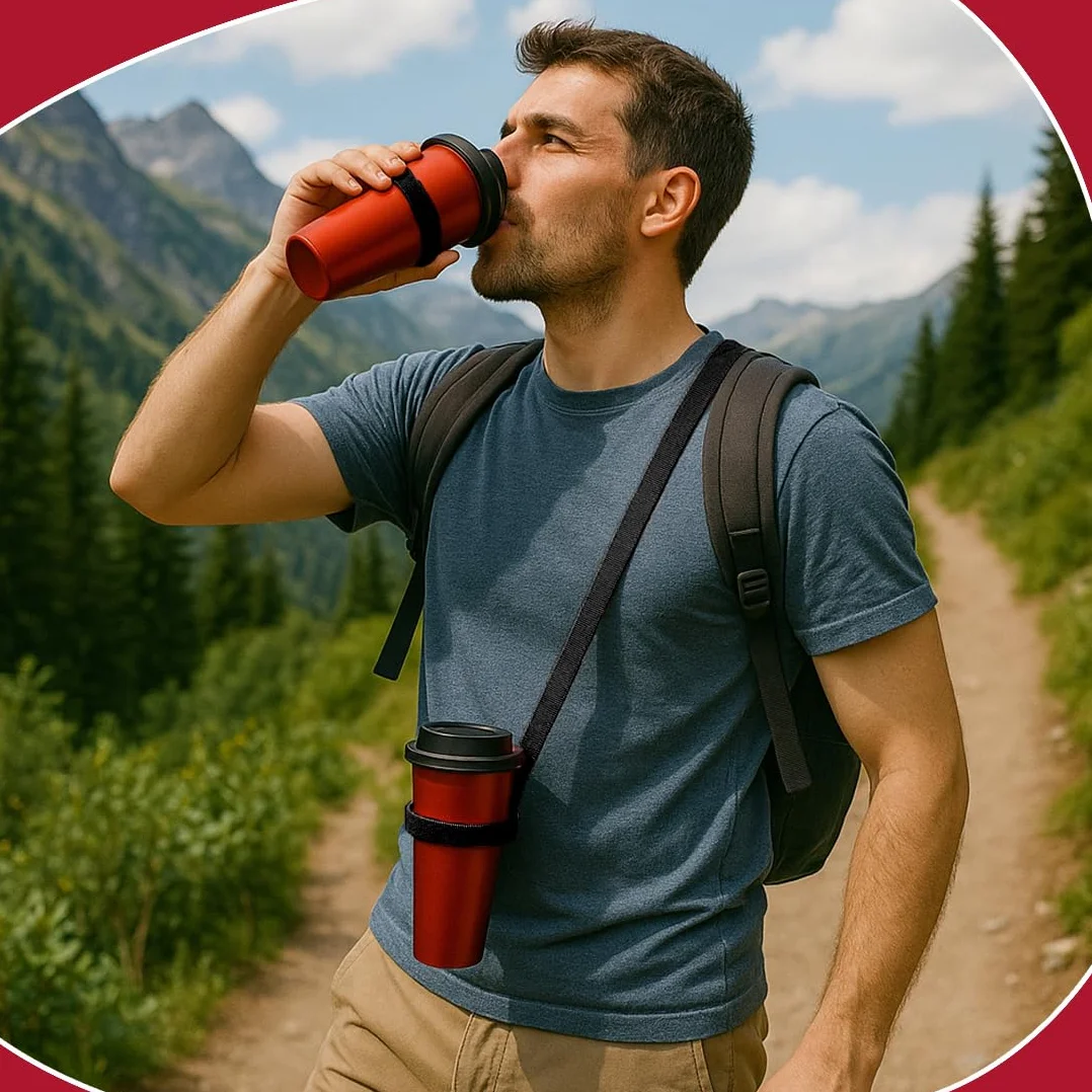 4 PCS Portavasos de Cerveza y Refrescos,con Correas 4, Portavasos de Cerveza Reutilizables para Festivales, Conciertos y Eventos al Aire Libre, Negro