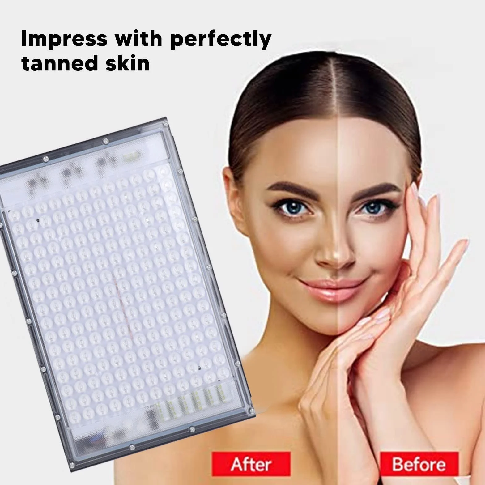 Lámpara de Bronceado 460nm 192 LED Luz Azul para Cara y Cuerpo con Kit Colgante