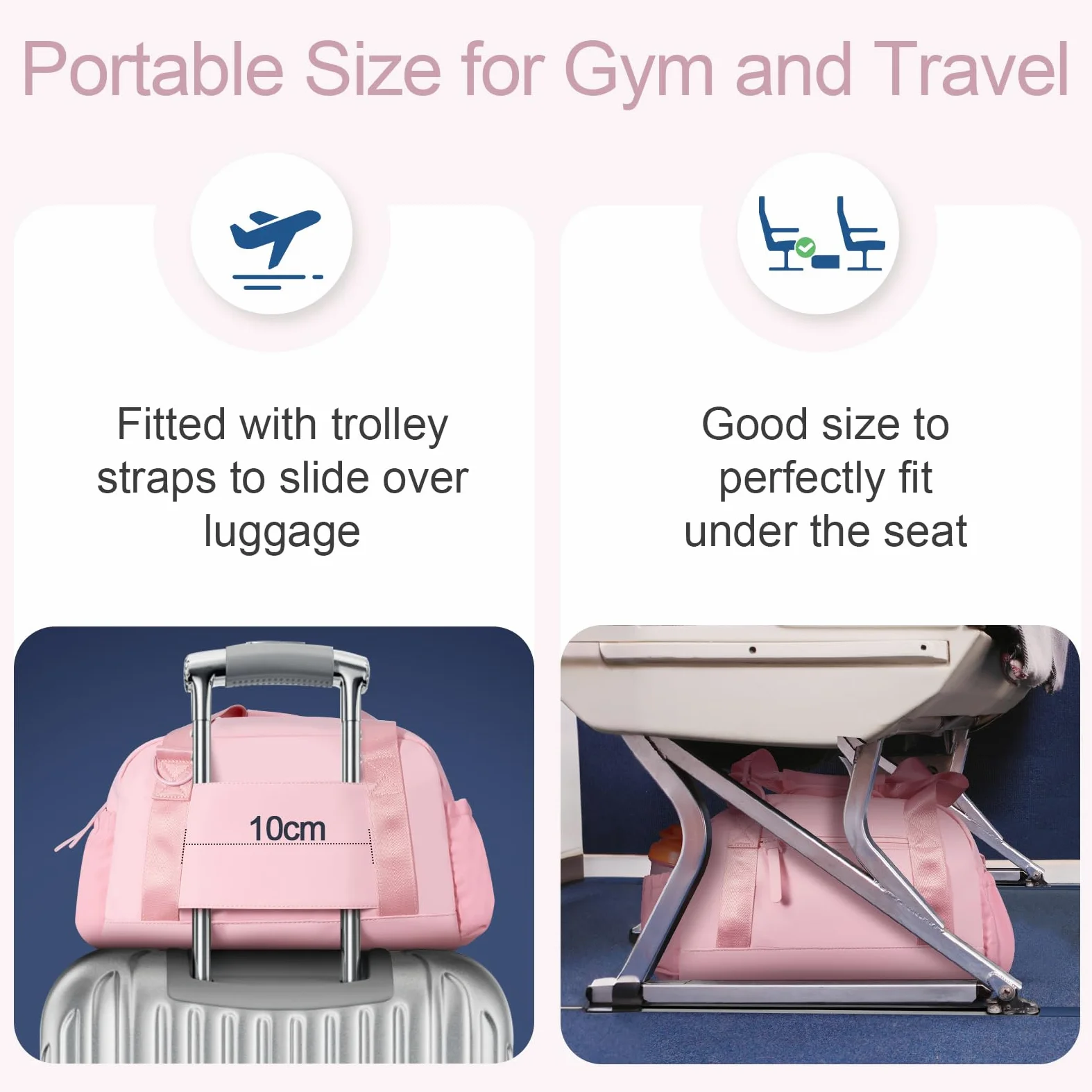 Mini bolsa de gimnasio para mujeres y niñas, pequeña bolsa de gimnasio con compartimento húmedo, impermeable, bonita bolsa de deporte para entrenamiento, Rosa, 14 pulgadas, pequeño