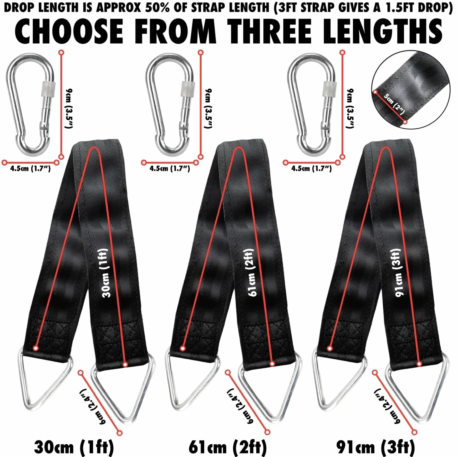 BULL DOZA FIGHT WEAR Heavy Duty Punch Bag Hanging Strap – Three Sizes | Extremely Strong Boxing Bag Hanger | Durable, Adjustable Punching Bag Holder for Home Gym & Training