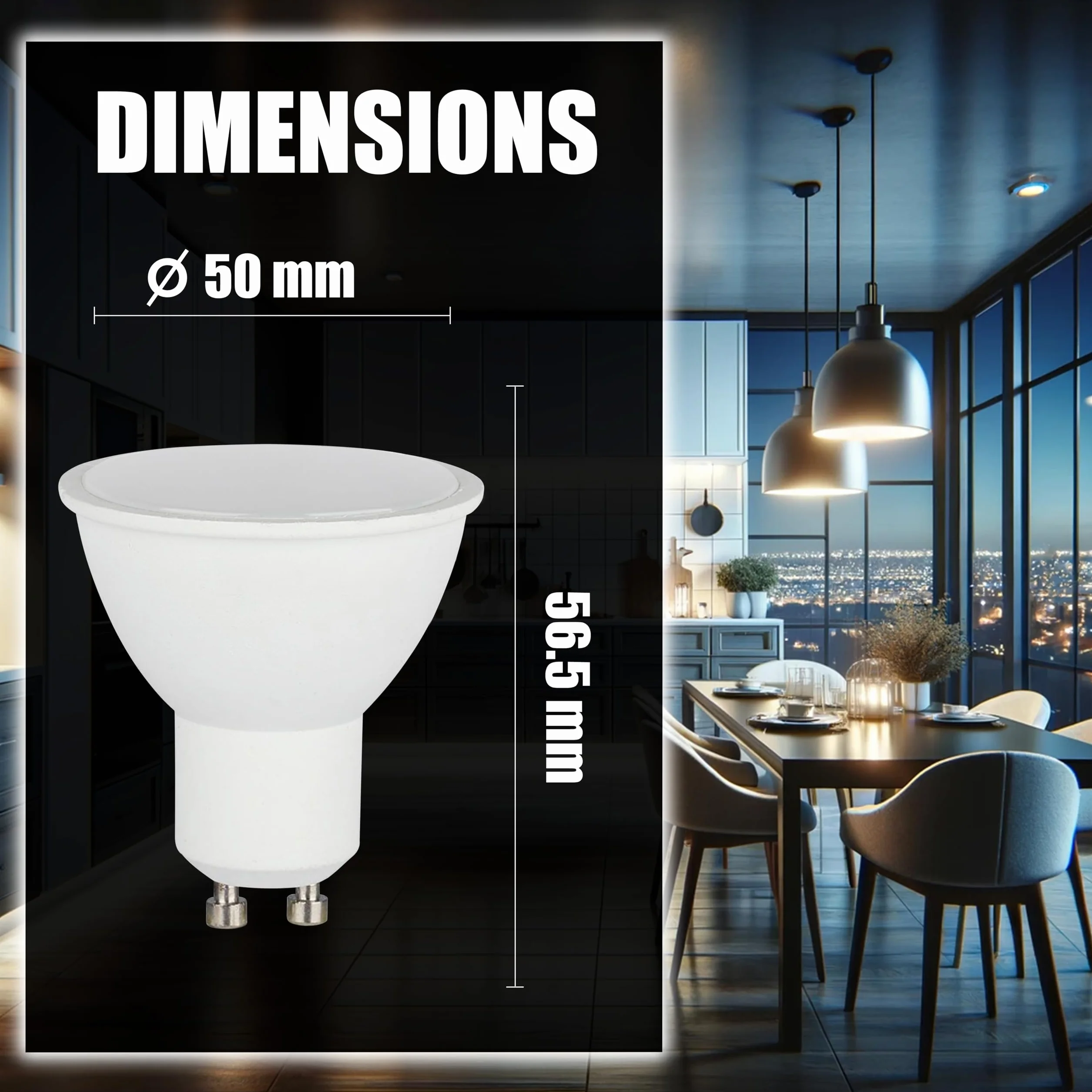 V-TAC Bombillas LED GU10 10W 1000 Lumen 6500K Blanco Frío Paquete 3